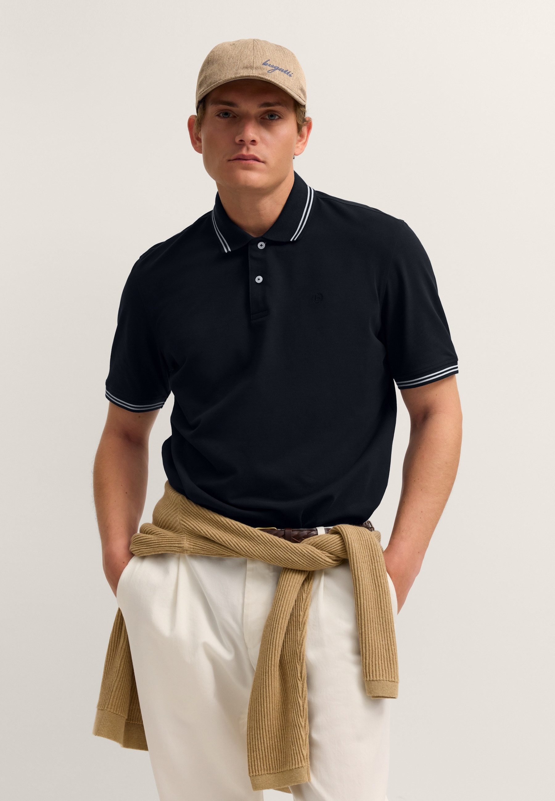 bugatti Poloshirt Modern Fit aus reiner Baumwolle