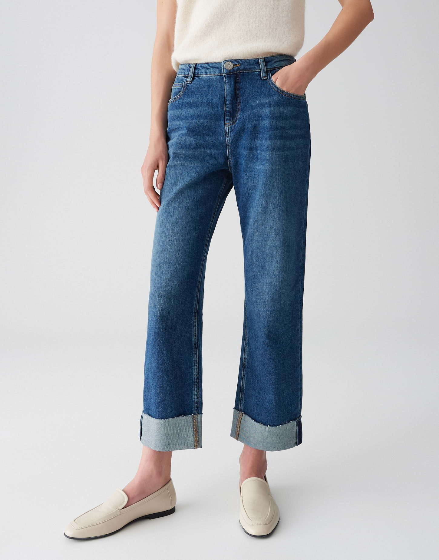 Boyfriend-Jeans LANI TURN UP aus Dry Indigo® Mid Rise