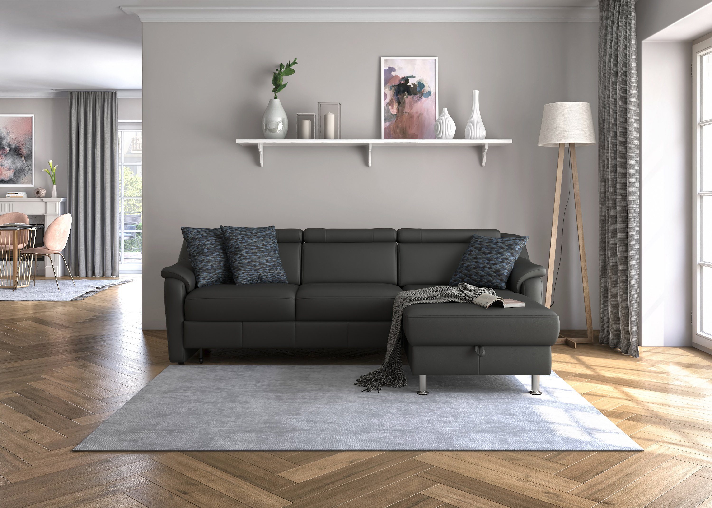 sit&more Ecksofa Freetown L-Form, inklusive Kopfteilverstellung und komfortablem Federkern