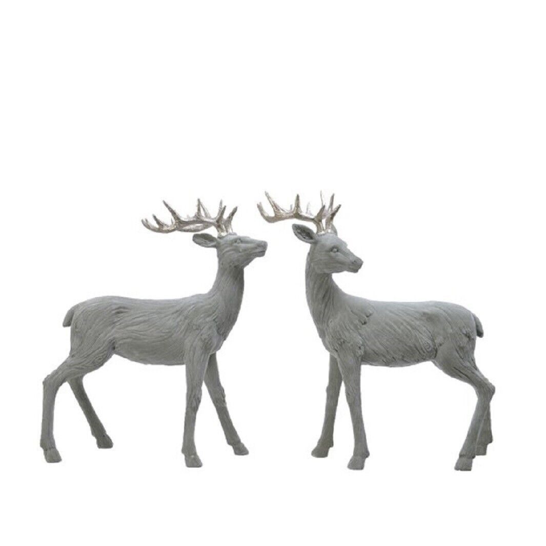 Kaemingk Weihnachtsfigur Hirsch Dekofigur Weihnachten Jagd Kunstoff grün 20x37x45 cm Stückpreis