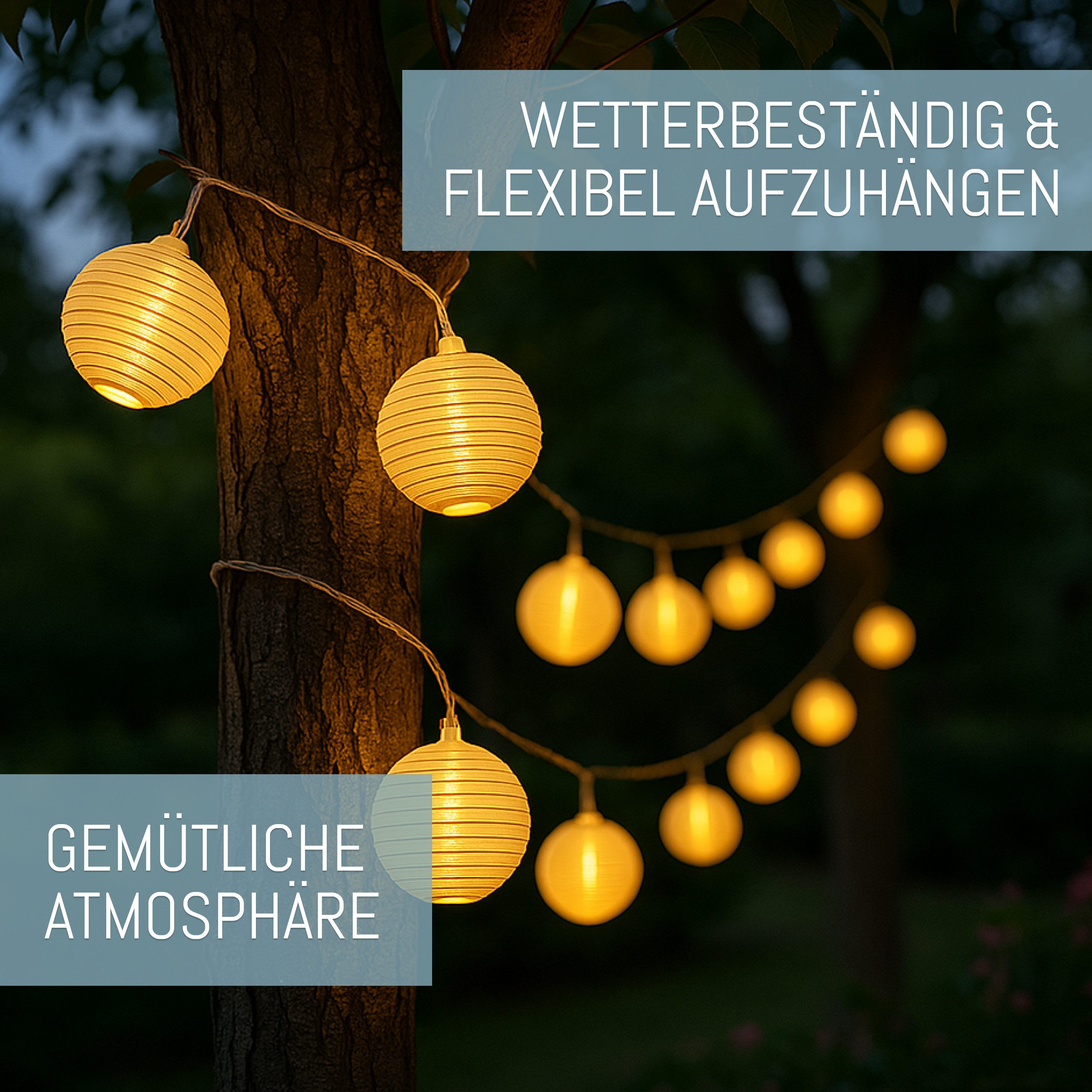 COZY HOME LED-Lichterkette Lampion Lichterkette - Batterie, Stecker und Sol günstig online kaufen