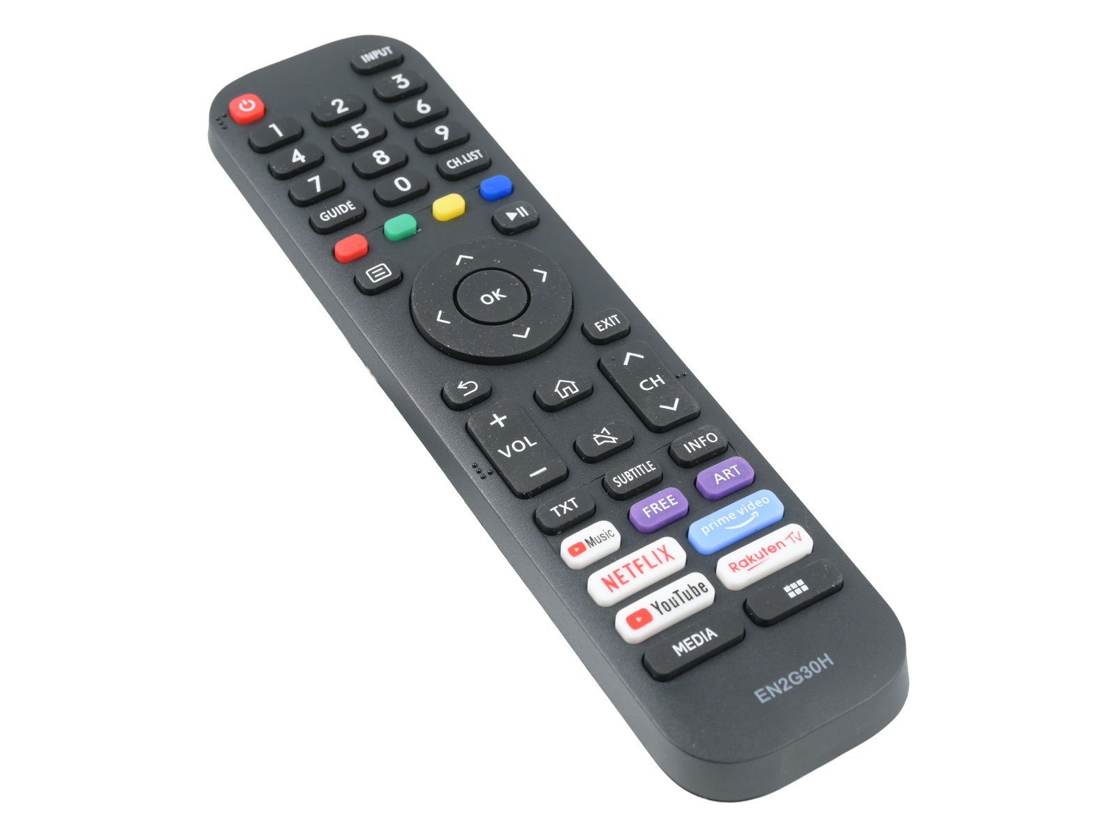 azurano Ersatz für HISENSE EN2G30H, T269780, HT269780, VIDAA, SUB EN2A30, Universal-Smart-TV-Fernbedienung (Tasten für Netflix, YouTube, Prime, Rakuten)