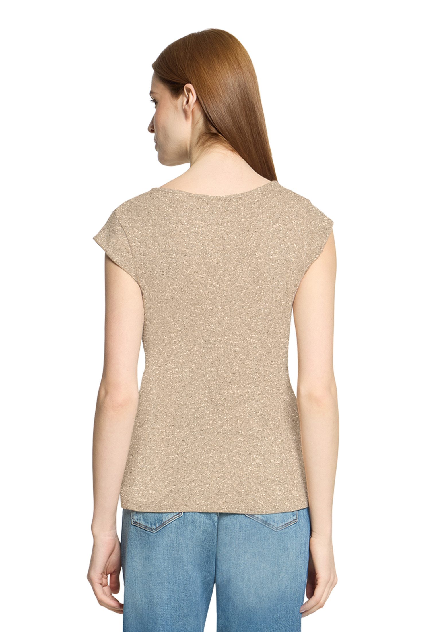 Cartoon Kurzarmshirt Damen mit Lurexfaden (1-tlg)