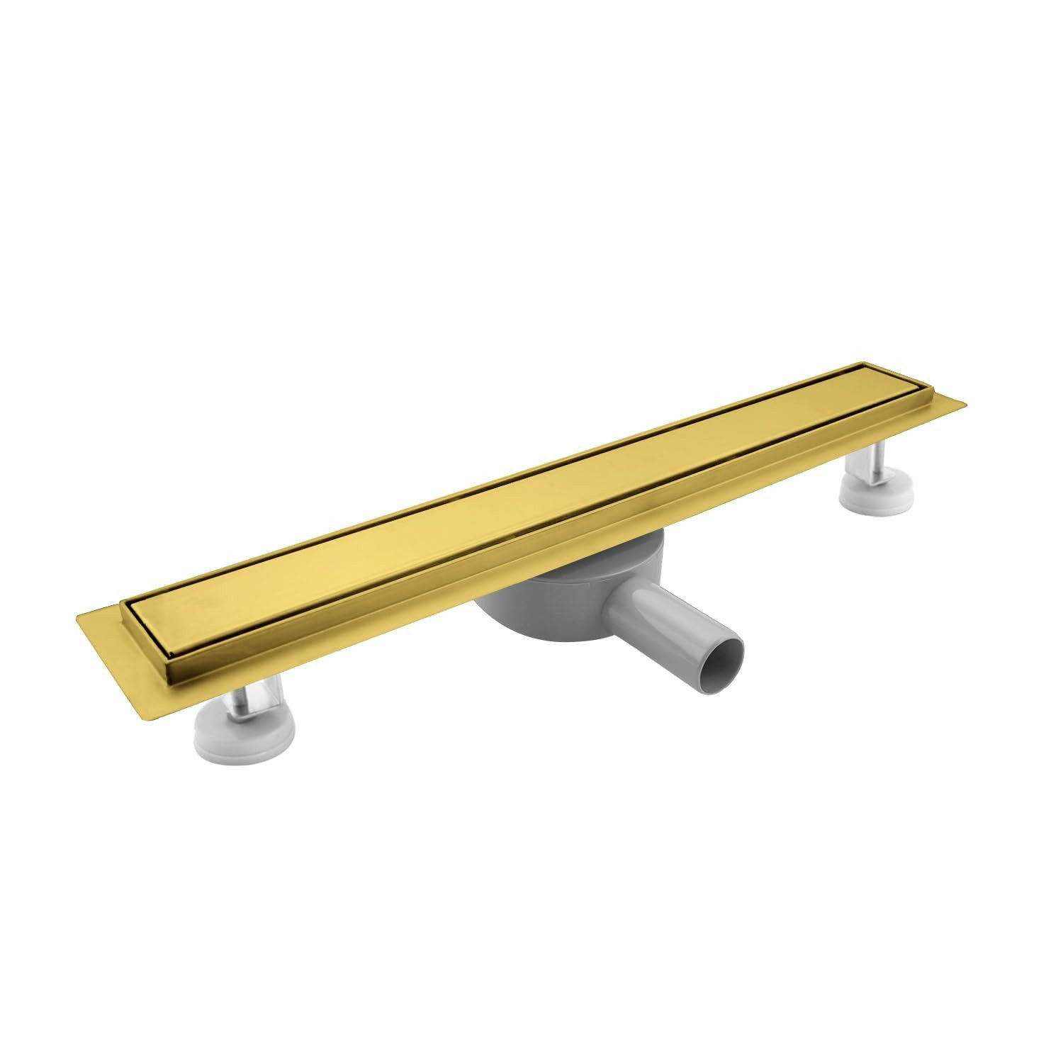 SaniteModar Duschrinne Gold, mit 360° Siphon, Haarsieb und 2-in-1 Wendedesign, 1-St., befliesbar, extra flacher Edelstahl-Bodenablauf 60cm