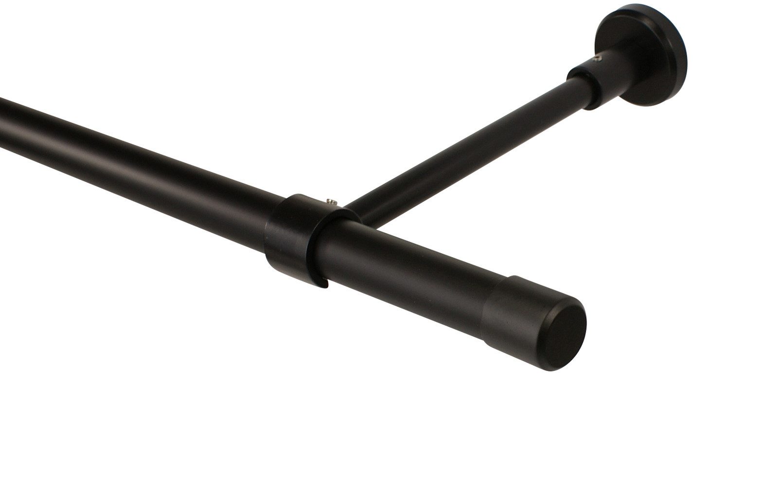 iso-design Gardinenstange großer Wandabstand 18 cm, kürzbar auf bis zu 5 cm., Ø 20 mm, 1-läufig, kürzbar, Wandmontage, geschraubt, Metall, Wandabstand 18 cm (Mitte Rohr), mit Metallsäge kürzbar bis auf 5 cm