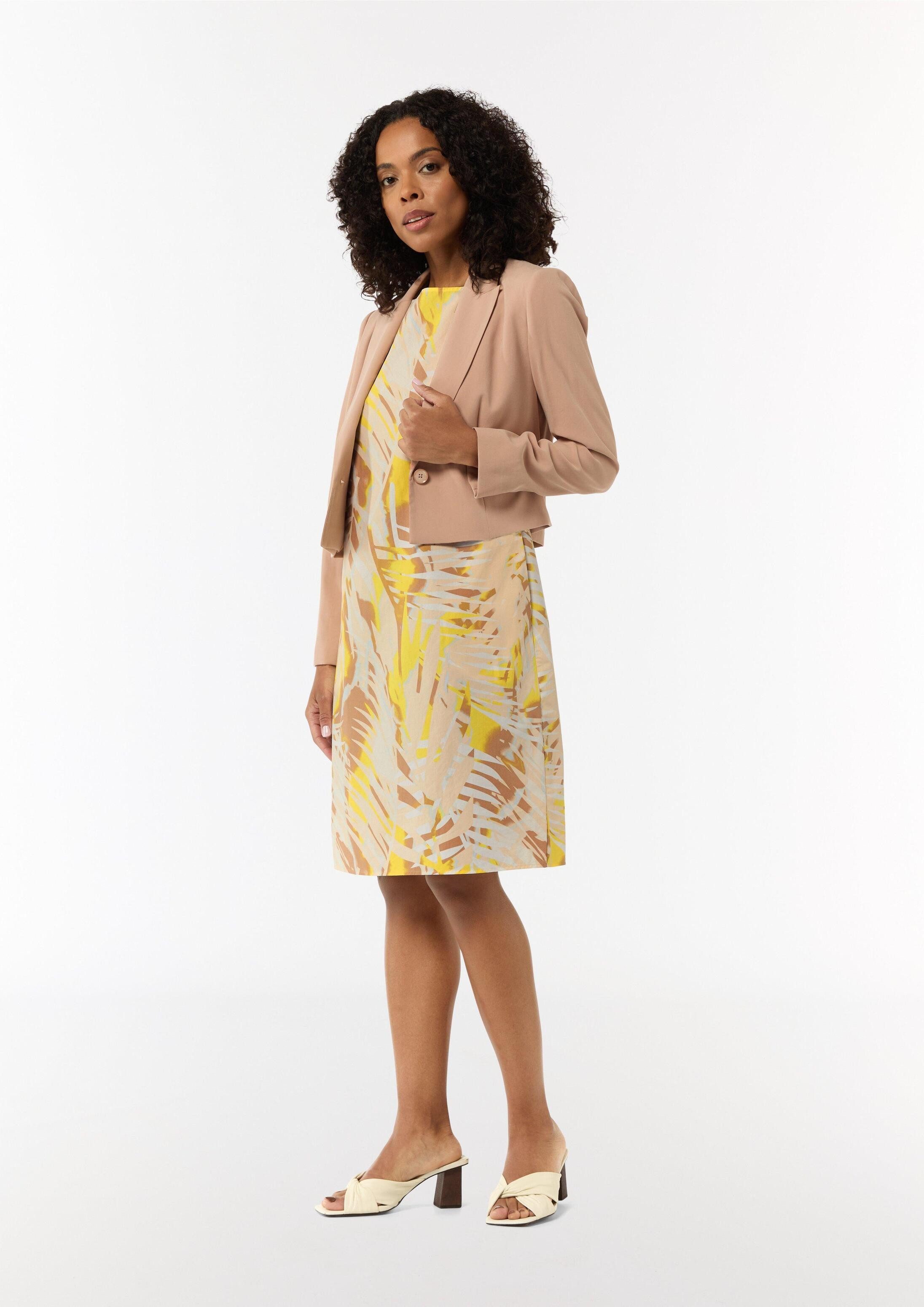 comma Minikleid Kleid Gemustertes Baumwollkleid im Relaxed Fit