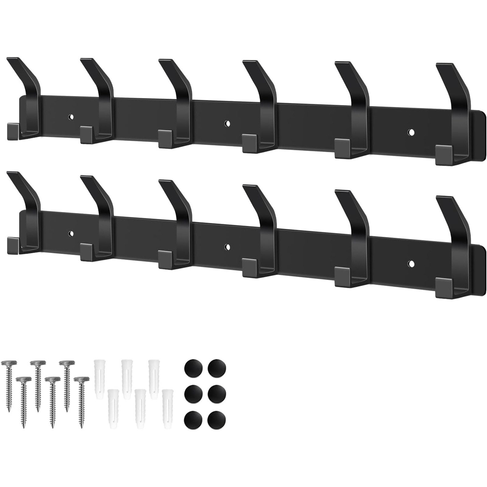 SURFOU Garderobenleiste, Wandgarderobe aus Metall, Garderobe Garderobenhaken, (2 Stück), Wand Hakenleiste ca. 30kg, für Flur, Bad und Küche, Tür