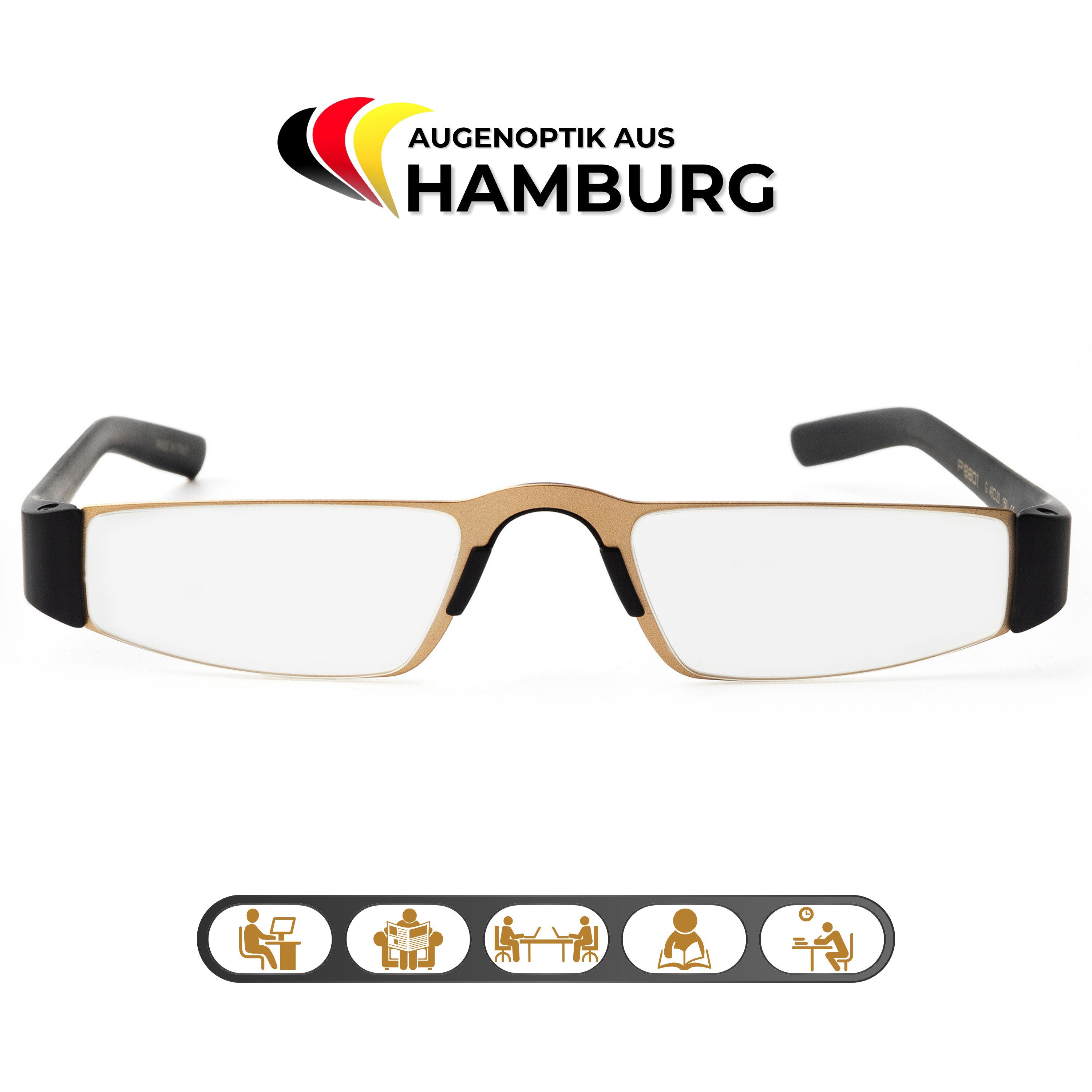 PORSCHE Design Brillengestell Porsche Design Lesebrille P8801, Sehhilfe aus Edelstahl, Modell: G, 100 % Original Porsche Design, Direkt vom Optiker