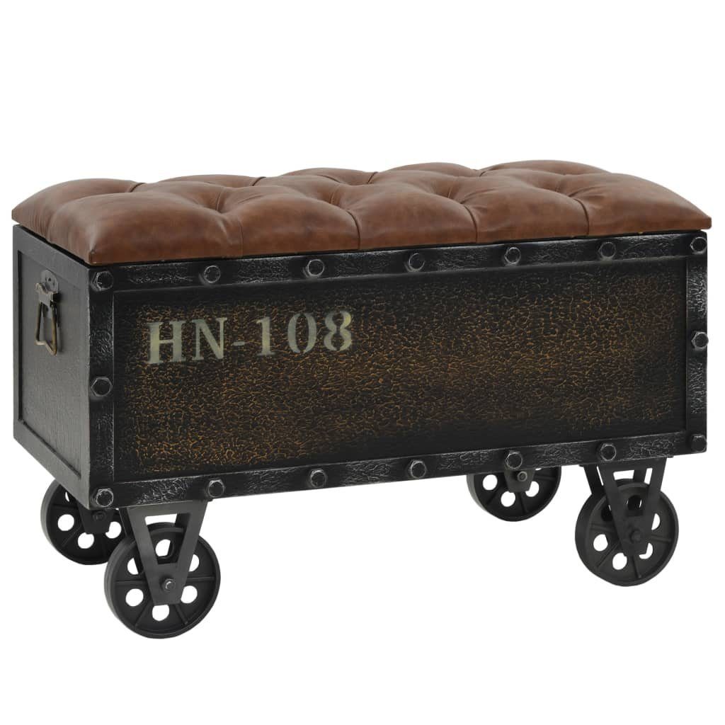 furnicato Truhenbank Aufbewahrungsbank Massivholz Kunstleder 80,5x41x50 cm (1-St)