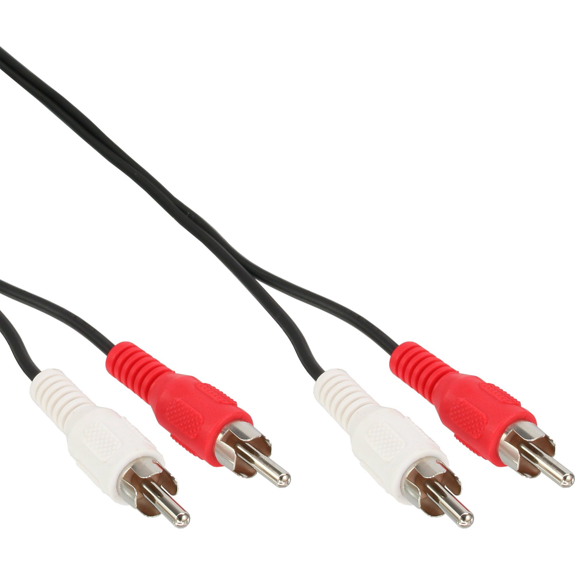 InLine Cinch Audiokabel, 2x Cinch Stecker/Stecker, 15 Meter | Schwarz, Standardqualität