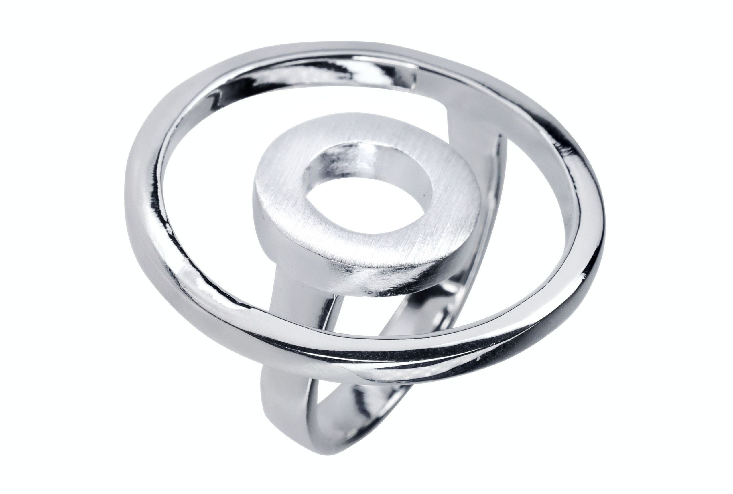 SILBERMOOS Silberring Designring "Ich bin im Fokus", 925 Sterling Silber