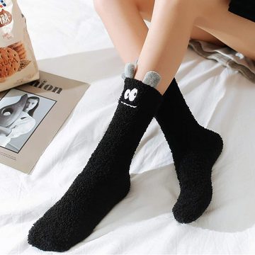 Lubgitsr Kuschelsocken Kuschelsocken Damen Flauschige Socken Wintersocken Kuschelsocken (5-Paar)