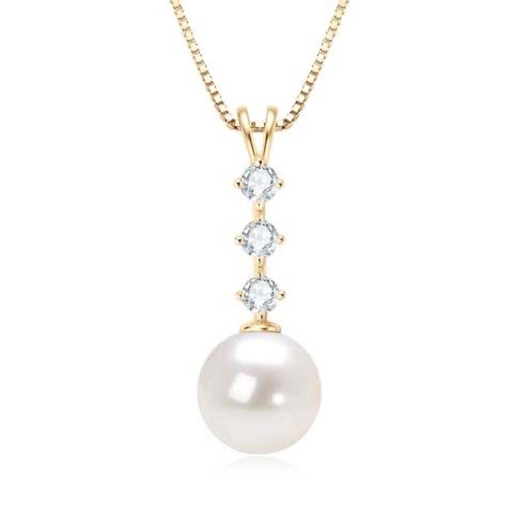 Perlenkette Funkelnde Moissanit Damen Perlenkette 1,0ct 925 Sterling Silber