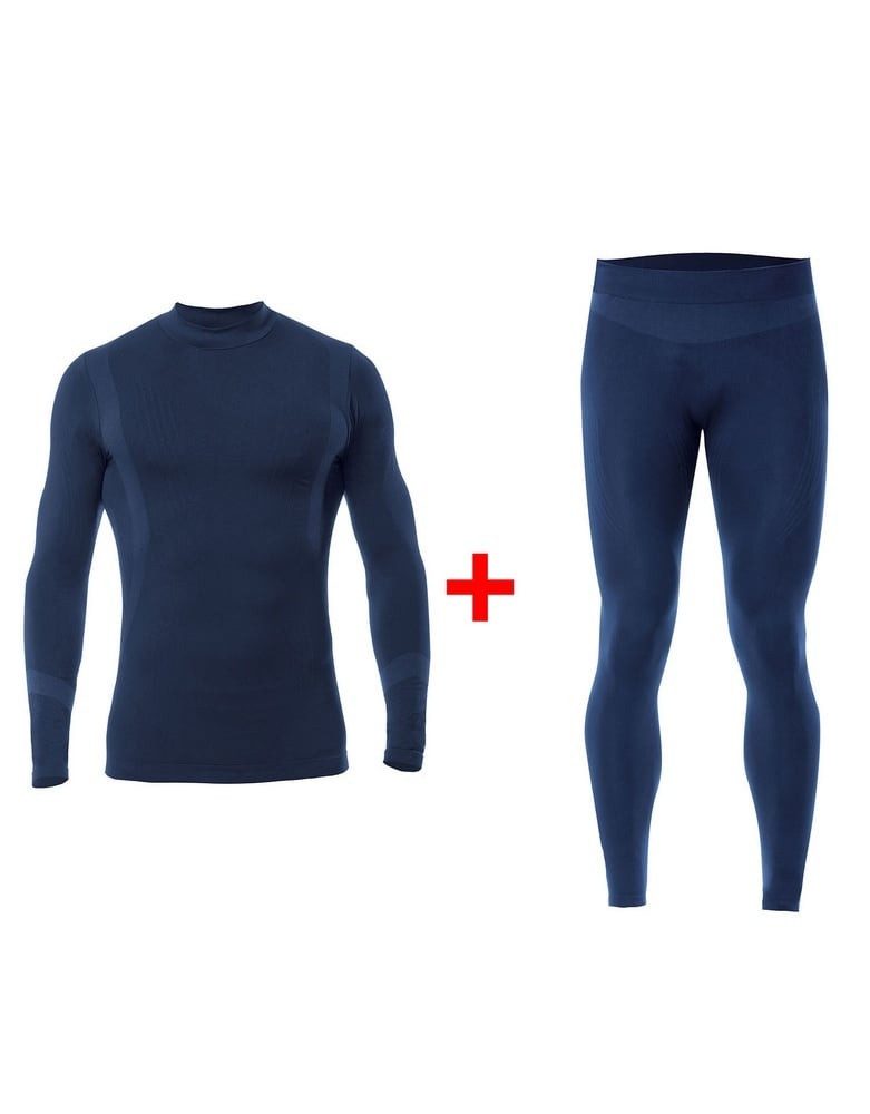 Iron-IC Langarmshirt Funktionsunterwäsche-Set (Hose + Langarmshirt) Thermic blau Herren