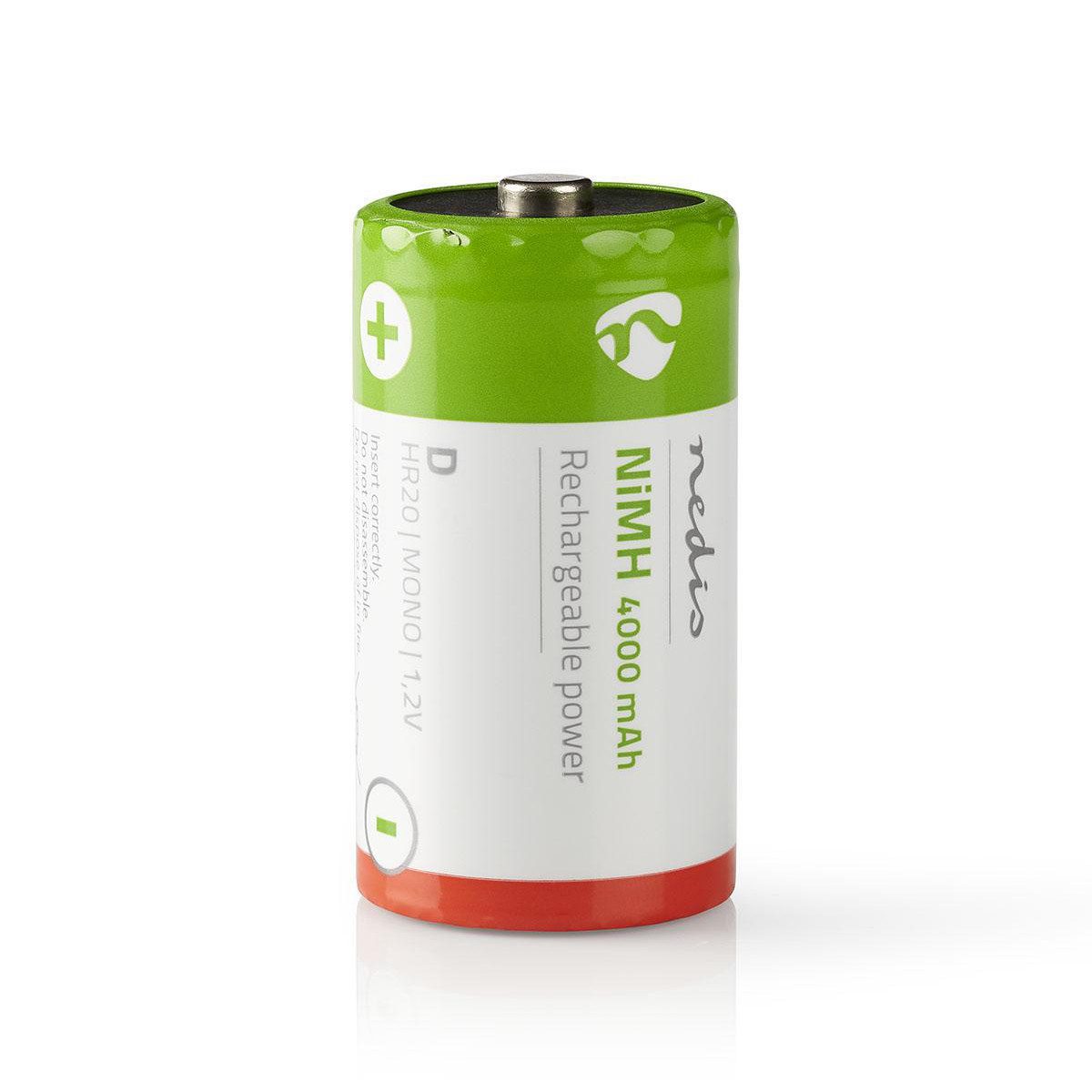 Nedis BANM40HR202B Bleiakkus D (2 St), D-Akku, 4000 mAh, vorgeladen, flexibel nutzbar, hohe Kompatibilität