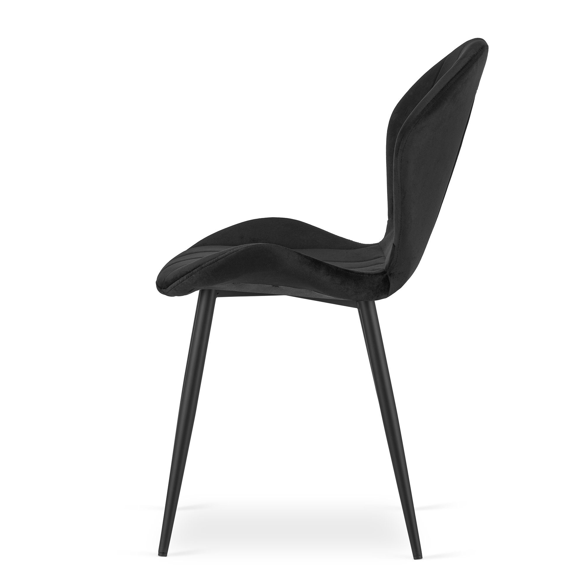 kg schwarze Sitzlast, x Bürostuhl, 50,5 cm, 120 Set, aus Home x 4er Küchenstuhl Polsterstuhl Metallbeine, 62 Samt 86 Samtstoff, schwarzer Esszimmerstuhl Collective