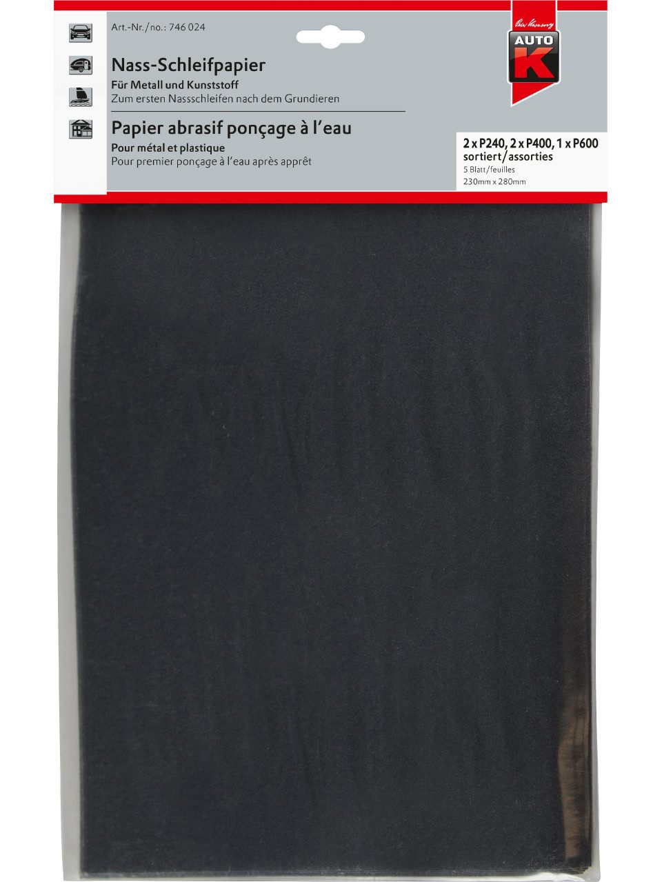 Auto-K Schleifpapier Auto-K Nass-Schleifpapier P600 23x28 23 x 28 cm, 5