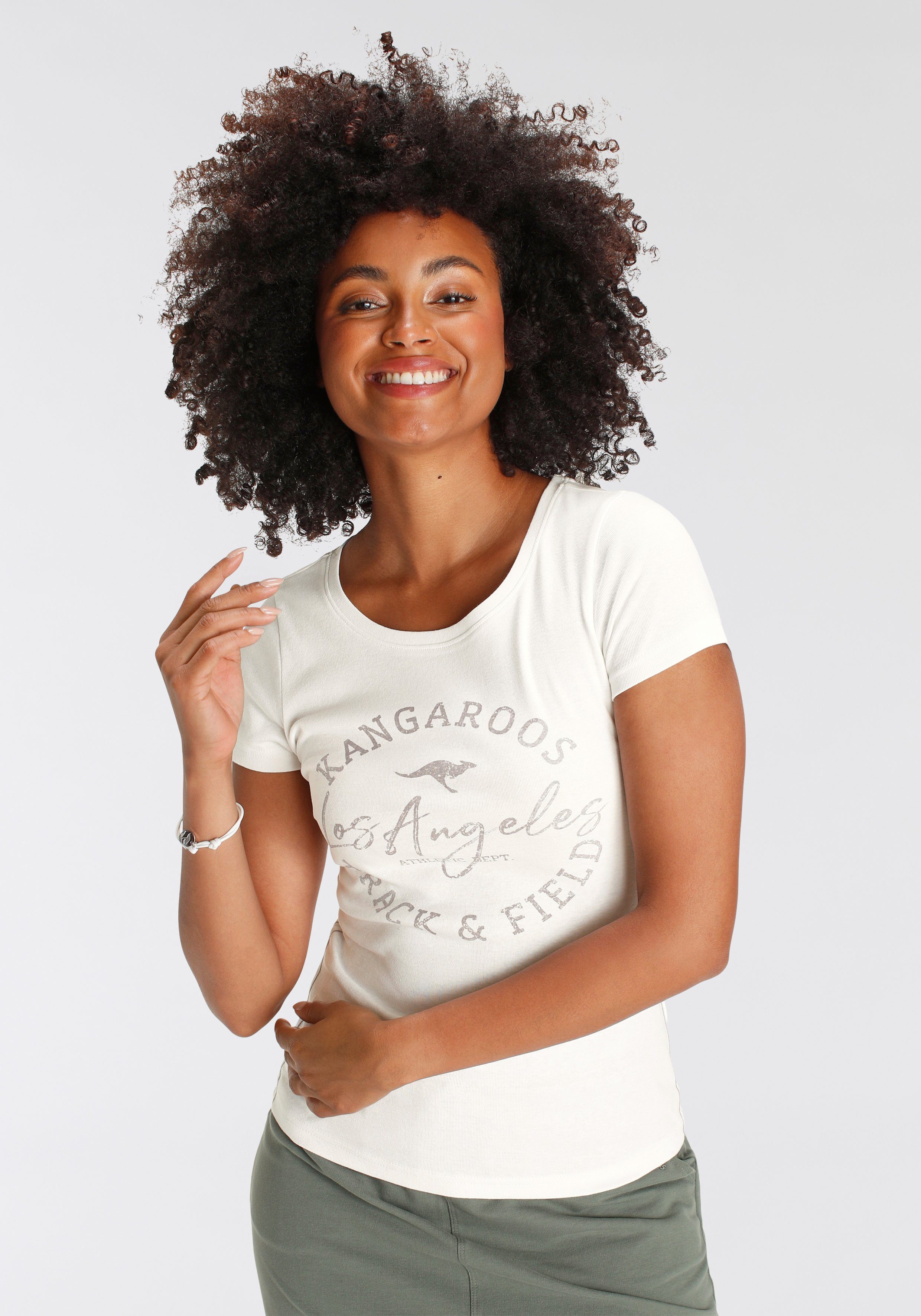 KangaROOS Print-Shirt sehr figurbetonter Schnitt, Print, Rundhalsausschnitt günstig online kaufen