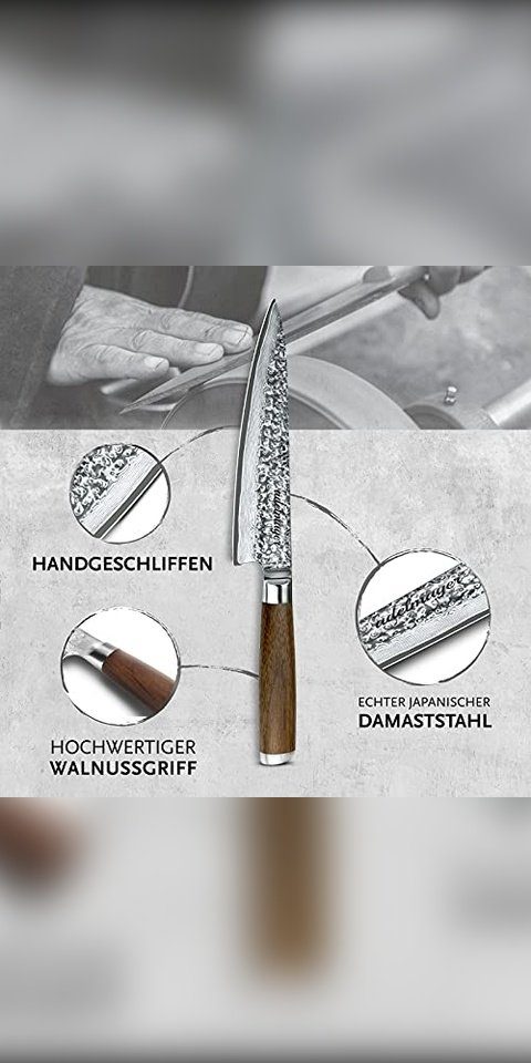 Kiritsukemesser21,20cm, Messer-Set Messer Allzweckmesser), (SparSet, Hand adelmayer® von OSAKA Damastmesser Jedes wird 3-tlg., Chefmesser20cm, adelmayer kontrolliert adelmayer Set