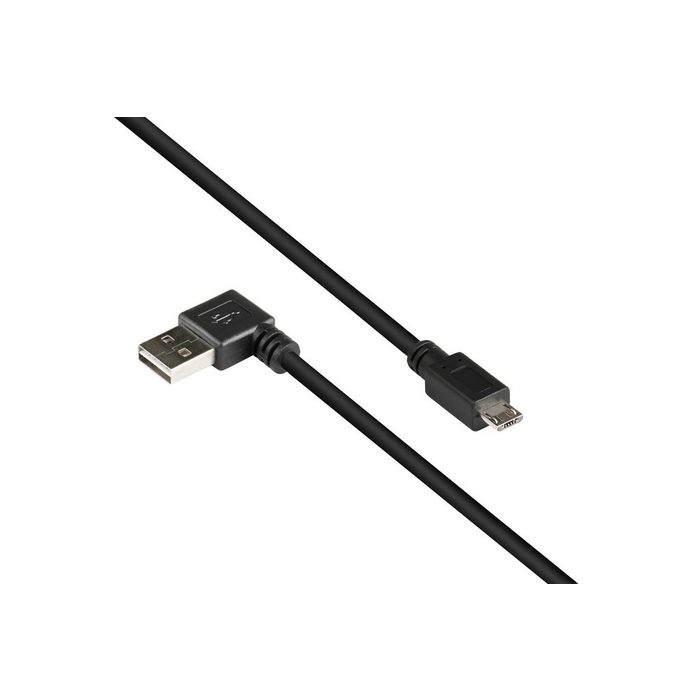 GOOD CONNECTIONS Anschlusskabel USB 2.0 EASY Stecker A gewinkelt an Stecker Mirco B schwarz 5m USB-Kabel (5 cm)