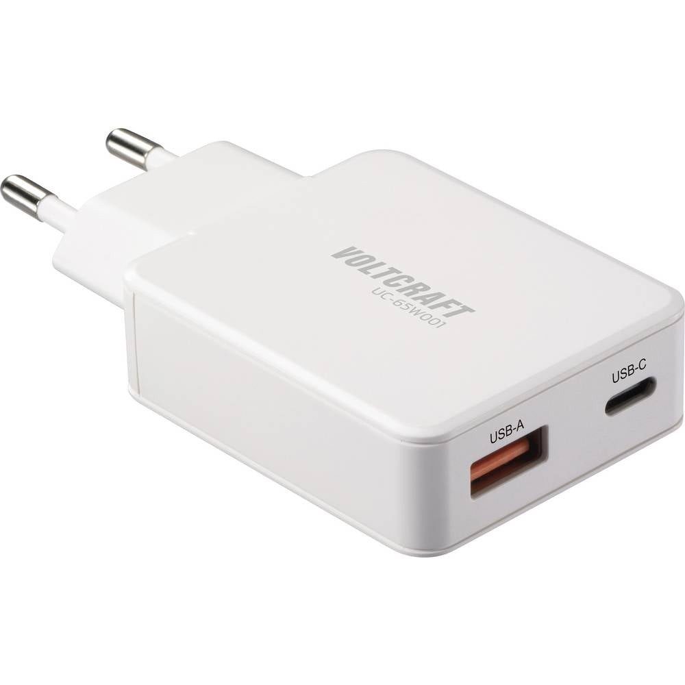 VOLTCRAFT UC-1C1A65W01 USB Ladegerät 65 W 1x USB-A, 1x USB-C® Fast Charge, USB USB-Ladegerät (GaN)
