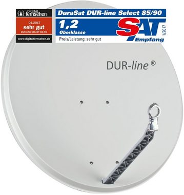 DUR-line DUR-line Select 85/90cm Hellgrau Satelliten-Schüssel - 3 x Test + Sat-Spiegel