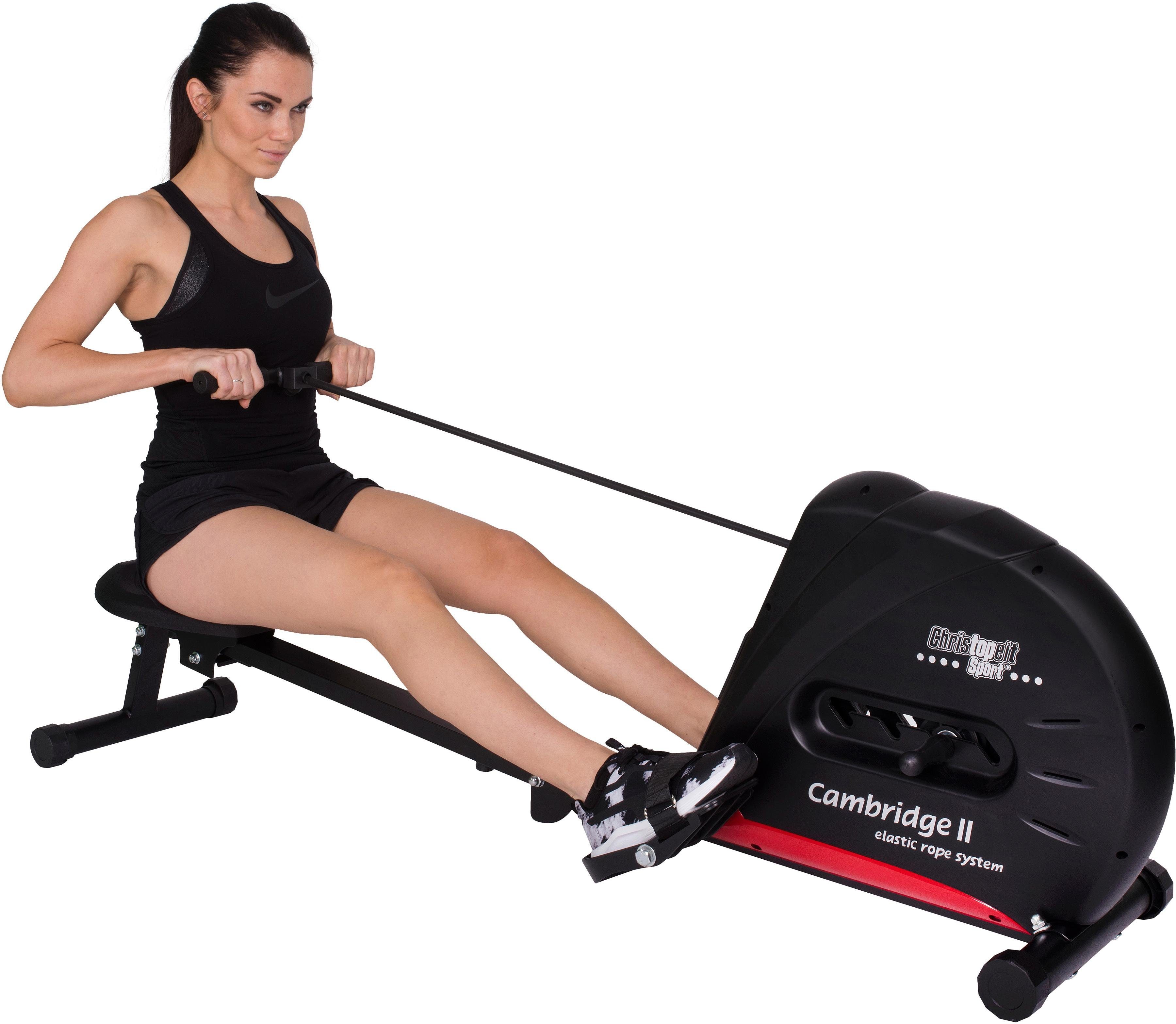 Christopeit Sport® Rudergerät Cambridge II Black Edition (120 kg max. Benutzergewicht, Sport), Rudermaschine, Seilzug, klappbar