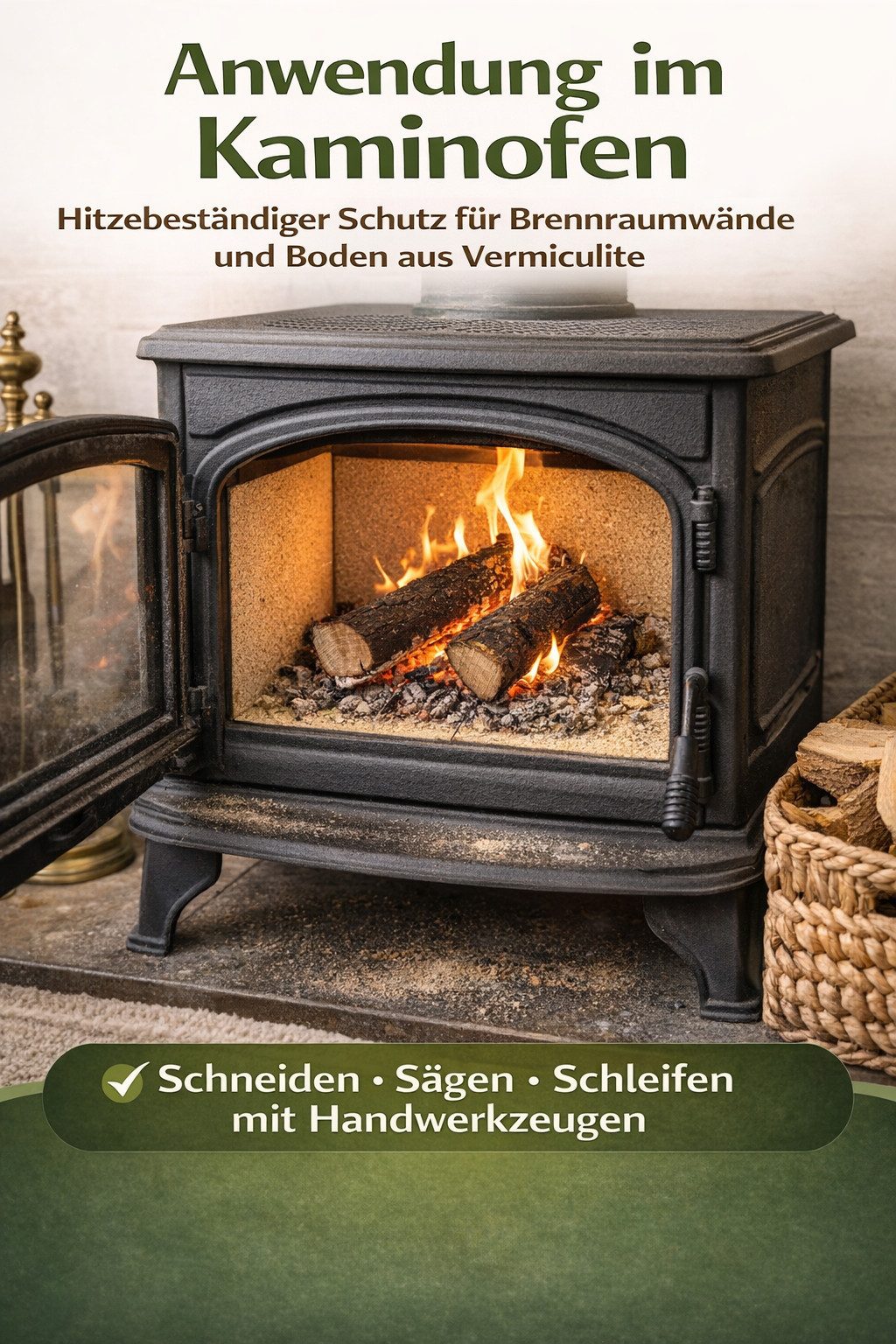 Fuehrmed Feuerraumplatten Vermiculite Platten Dicke 2/2,5/3 cm Schamottersatz Kaminofen – Bild 4 von 5
