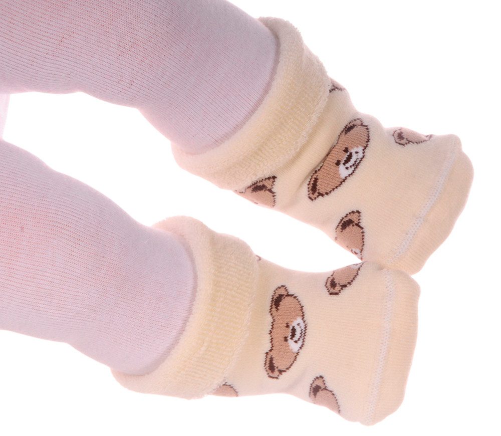 La Bortini ABS-Socken Baby Socken 16 17 18 19 Thermosocken aus Frottee neutral Sohle genoppt Antirutschsocken für Neugeborene, 6-12Mon, weihnachtlich 16 17 18 19