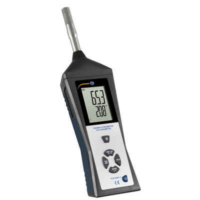 PCE Instruments Hygrometer Luftfeuchtemessgerät Hygrometer Feuchtemessgerät (rel) PCE-HVAC 3S, (1 Stück), HOLD- und Extremwertanzeige