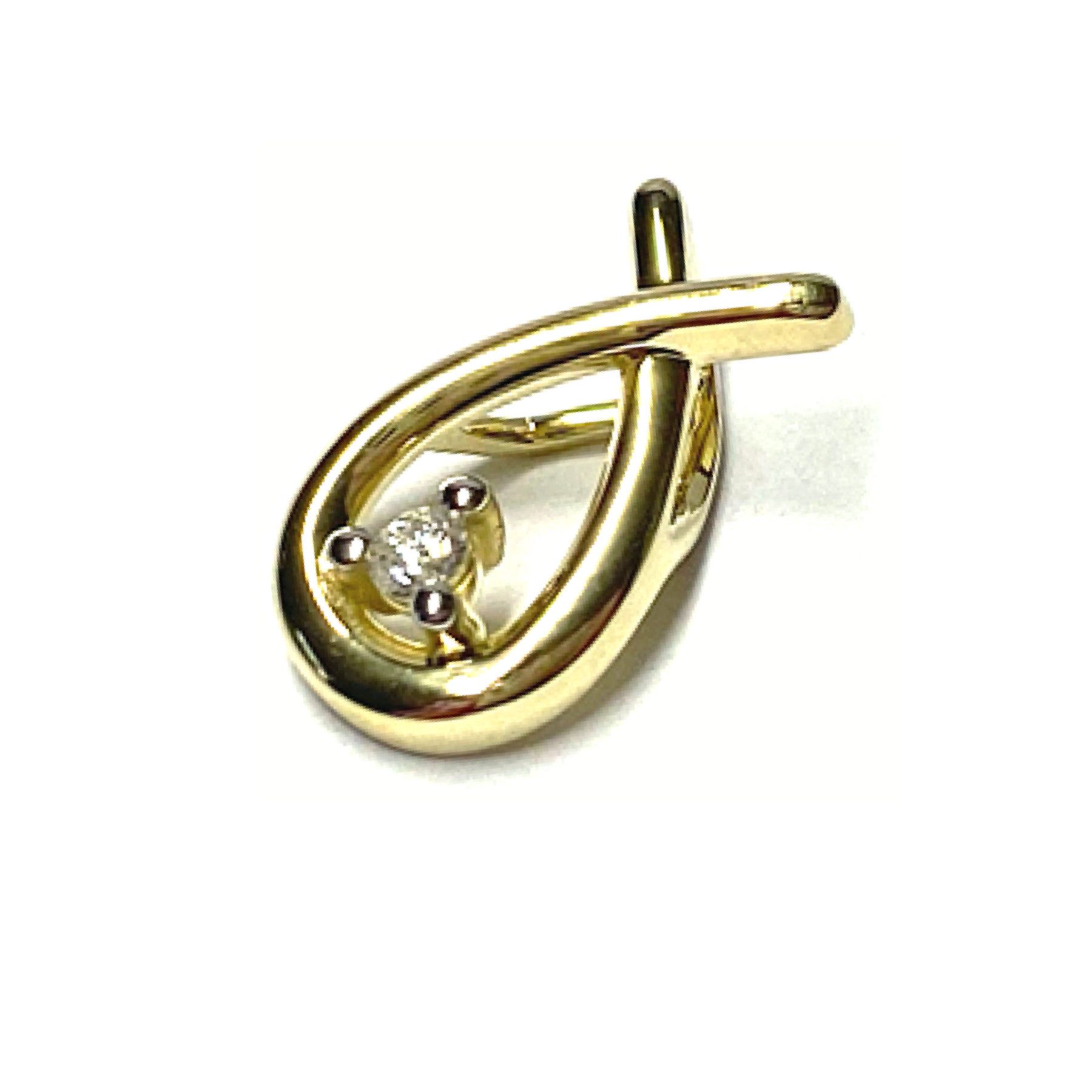 Edelschmiede925 Schmuckset Brillant Anhänger 0,04ct w/si 585/- Gold Solitäranhänger