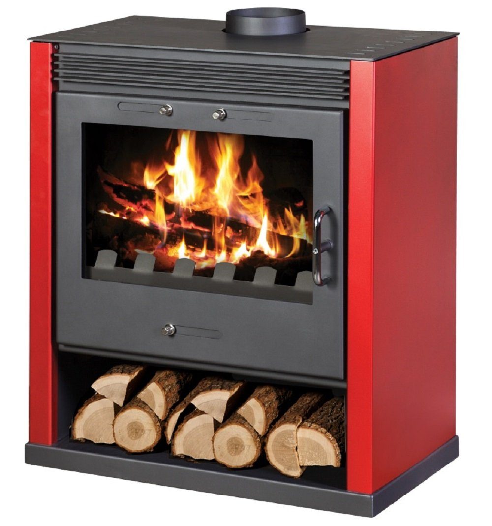 Victoria 05 Kaminofen Rubin rot, große Sichtscheibe, 13 kW