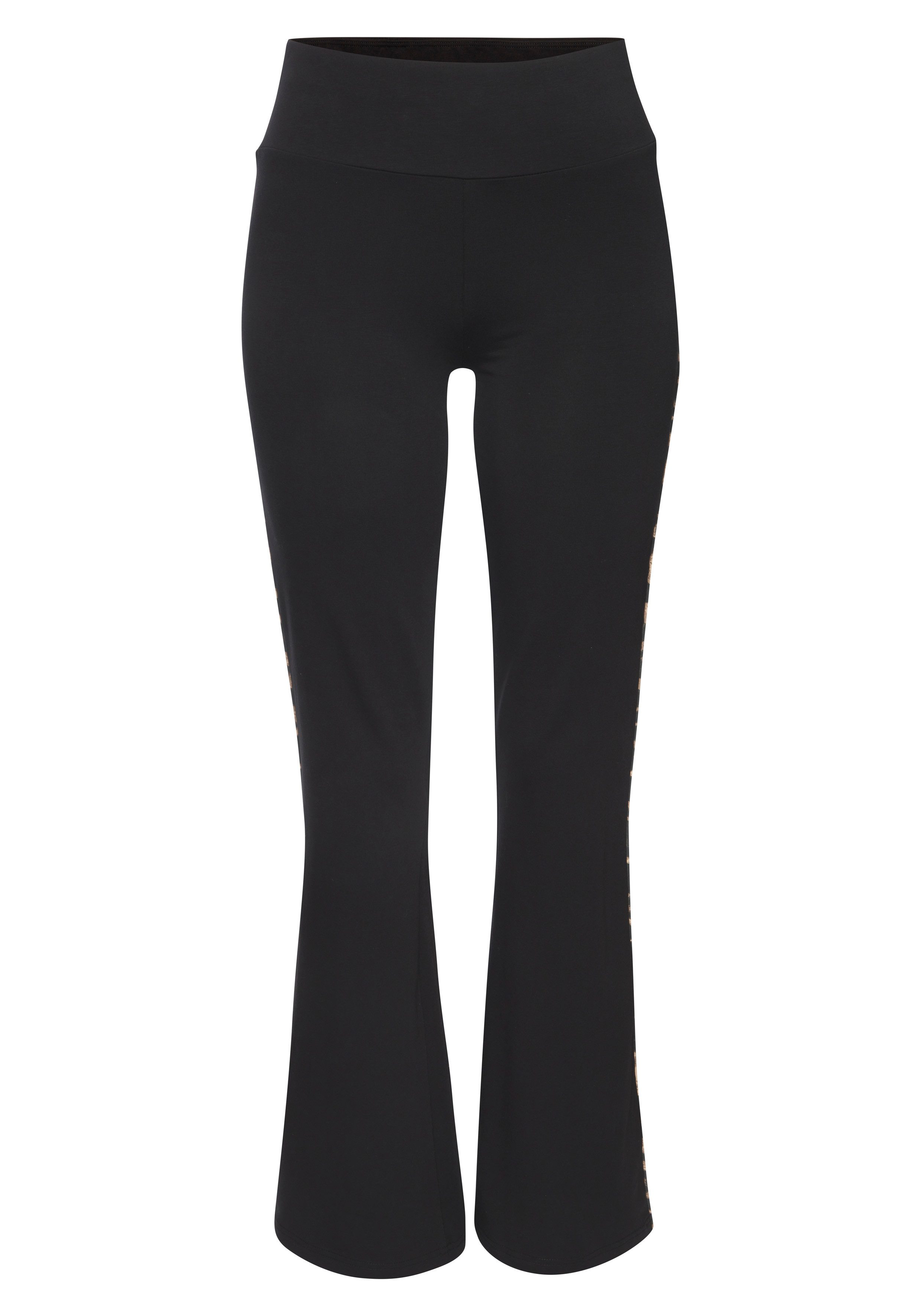 Buffalo Leggings mit Leo-Details Flared Leggings mit seitliche Pipingstreifen in Leo-Optik, Loungewear – Bild 2 von 5