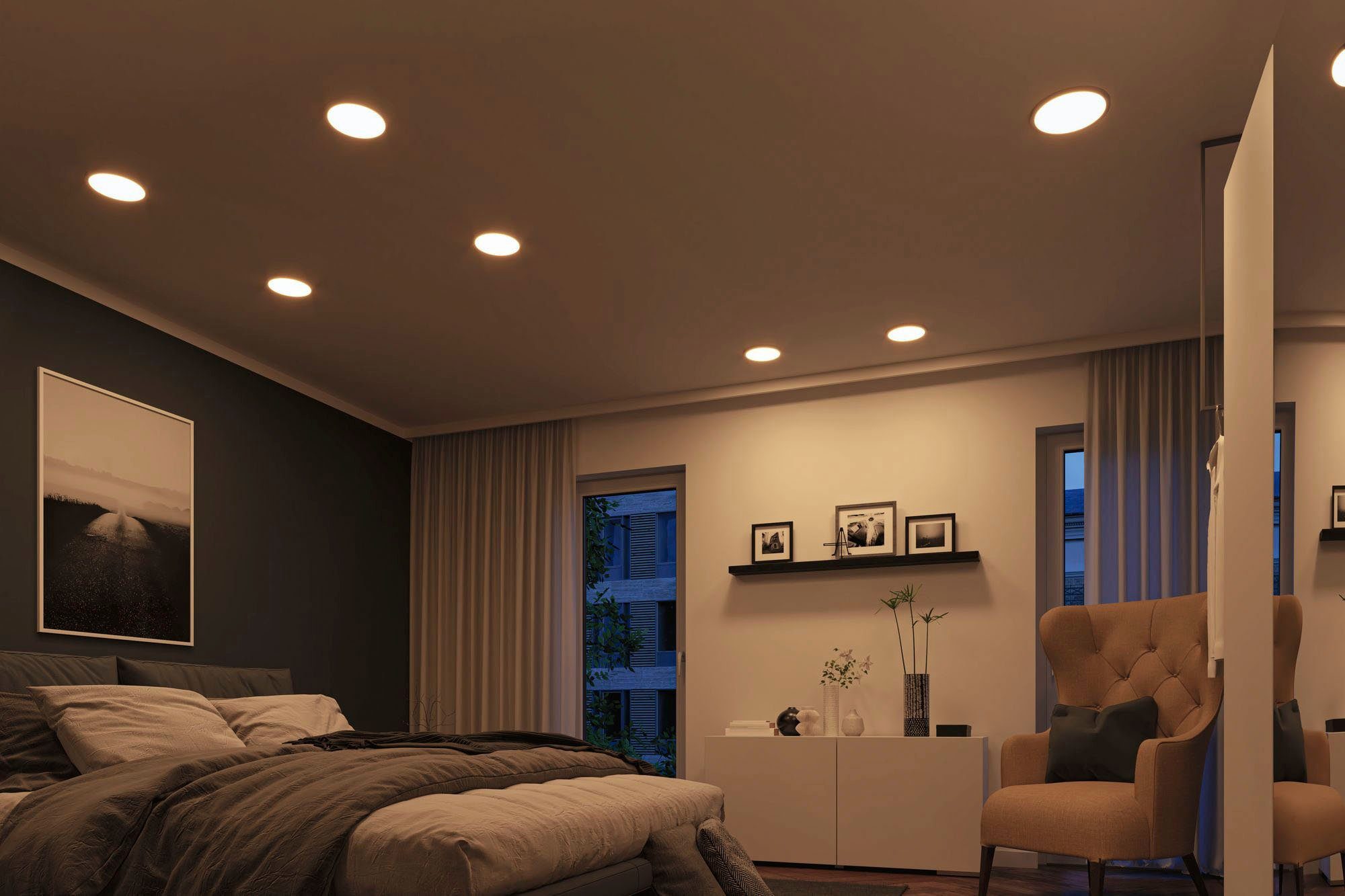 Tunable LED-Modul, LED White Home, Weiß Einbauleuchte warmweiß integriert, kaltweiß, fest - Smart LED Paulmann Areo,