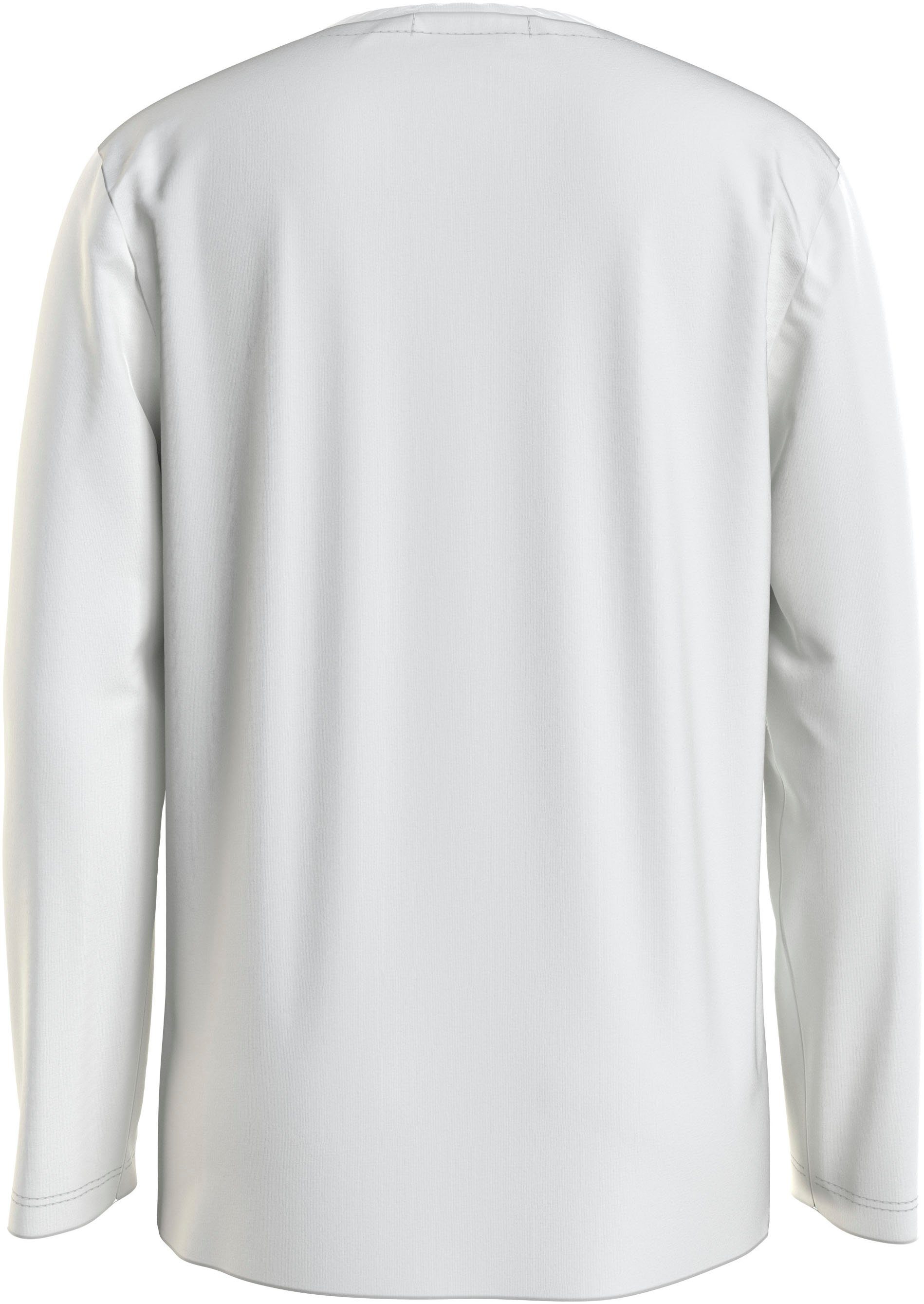 CHEST Klein mit Langarmshirt Calvin Jeans MONOGRAM LS TOP White Bright Logodruck