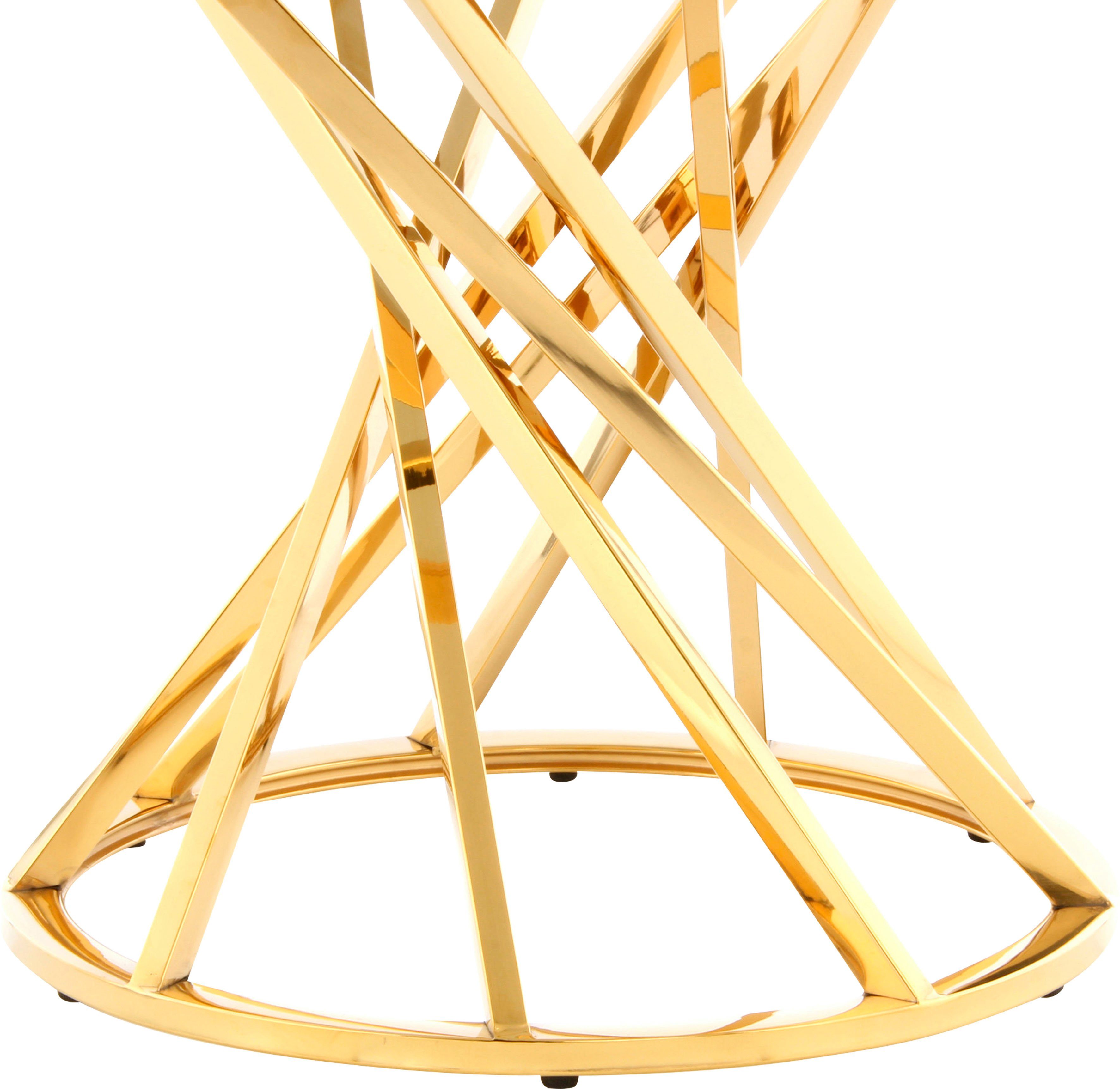 Kayoom Beistelltisch hochwertige | Design, gold klar | Glamouröses Hingucker-Gestell Beistelltisch 225, Verarbeitung, Wesley klar