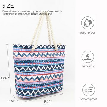 AquaBreeze XL-Strandtasche Große Shopper Strandtasche mit Reißverschluss (1-tlg., Wasserdicht Badetasche), Für Strand Sport Einkaufen Schwimmen Beach