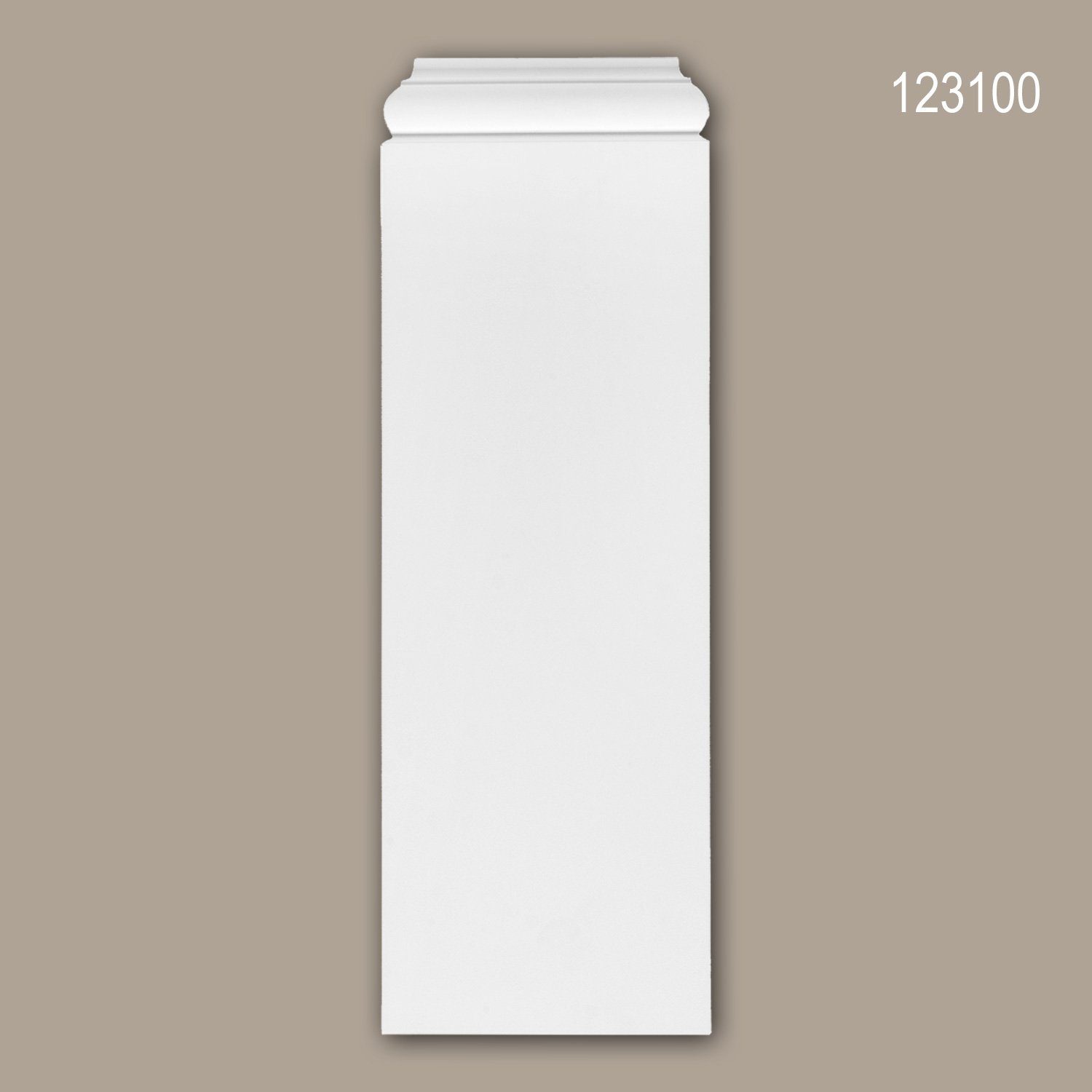 Profhome Wanddekoobjekt 123100 (Pilaster Sockel, 1 St., Pilaster, Zierelement, Wanddekor, Schmuckelement), weiß, vorgrundiert, Stil: Zeitlos / Klassisch