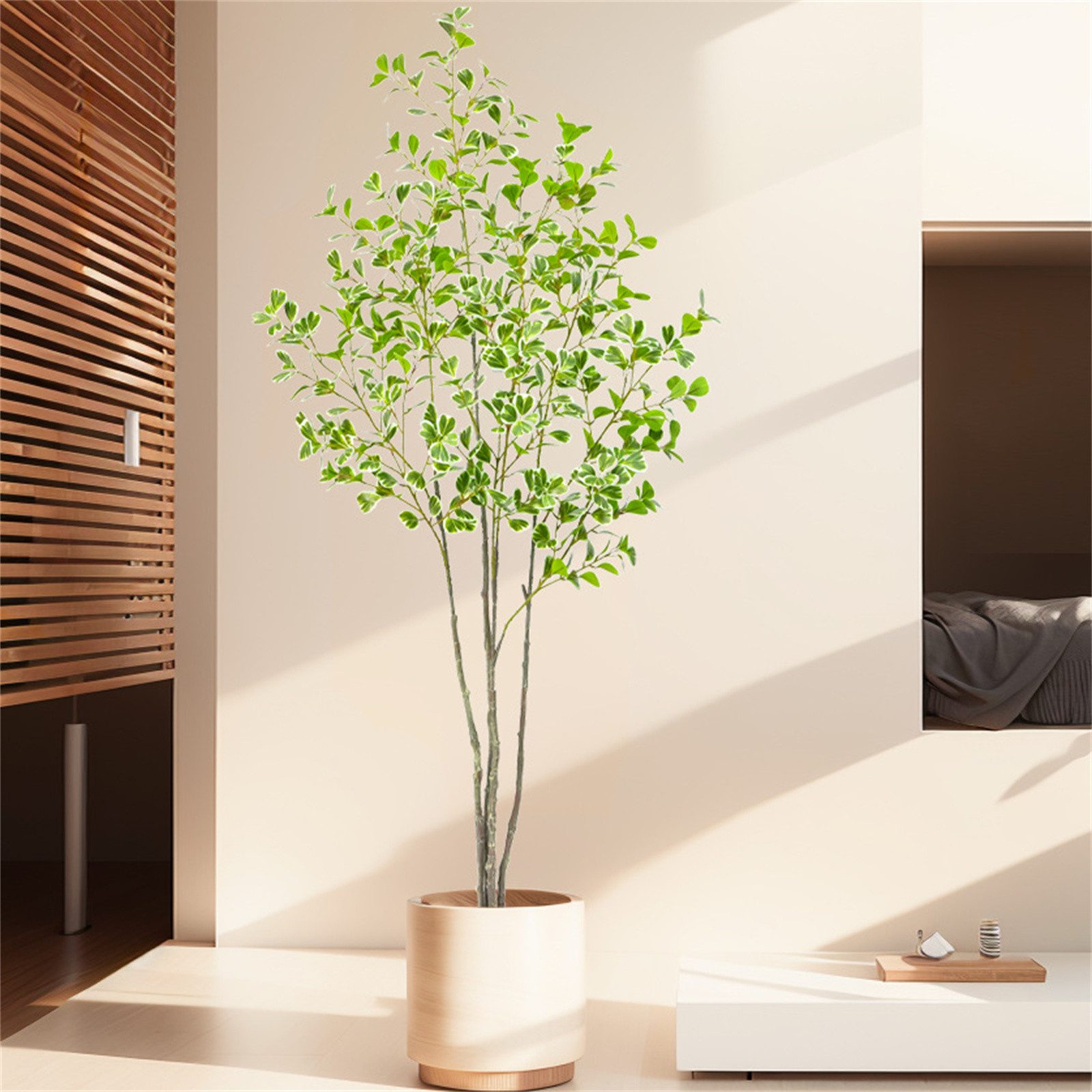 Kunstbonsai Künstlicher Ficus-Baum,Mit glatten und glänzenden Blättern,Pfla günstig online kaufen
