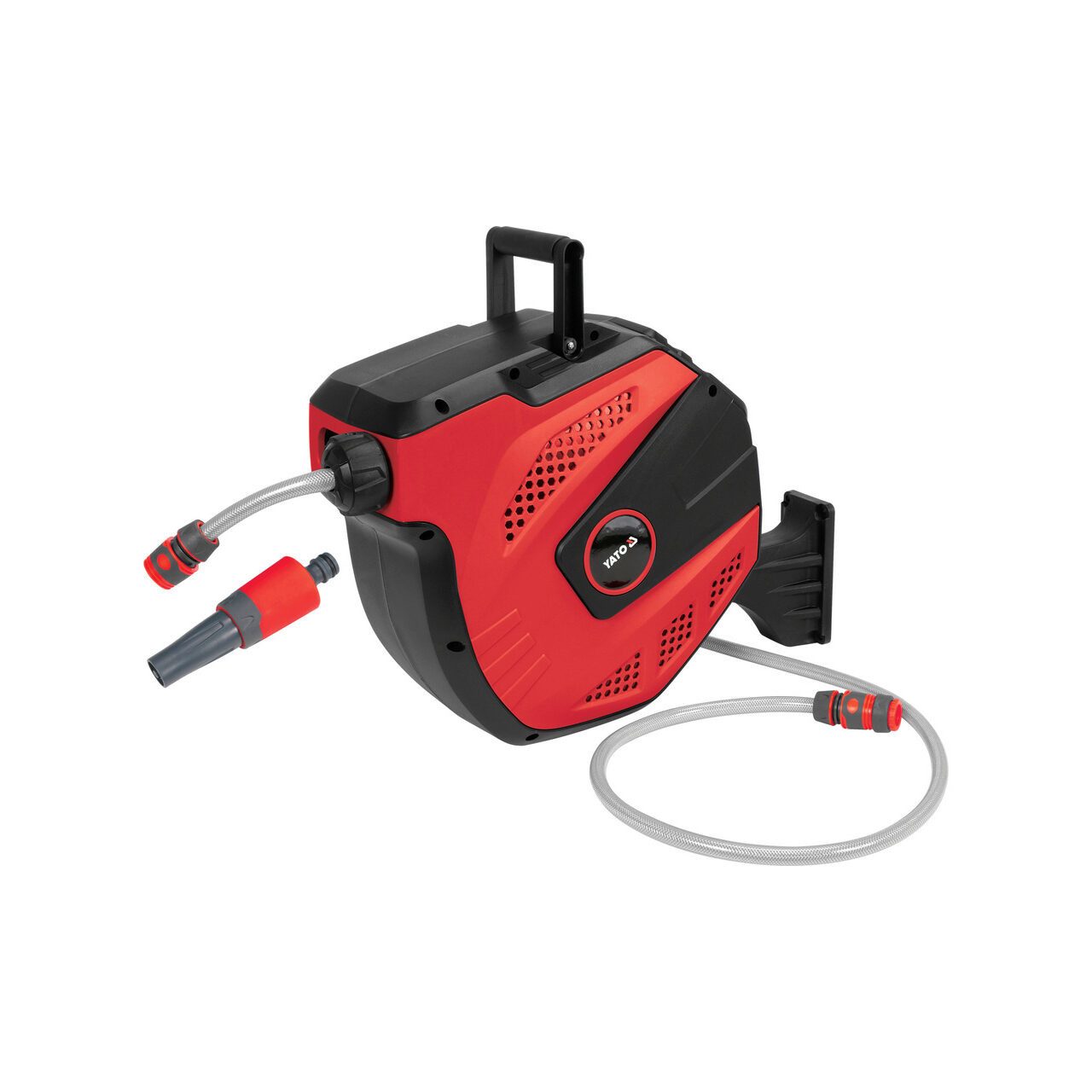 TRIZERATOP Schlauchwagen Wasserschlauch 15 m mit automatischem Wandaufroller, (Wasserschlauch 15 m mit automatischem Wandaufroller)