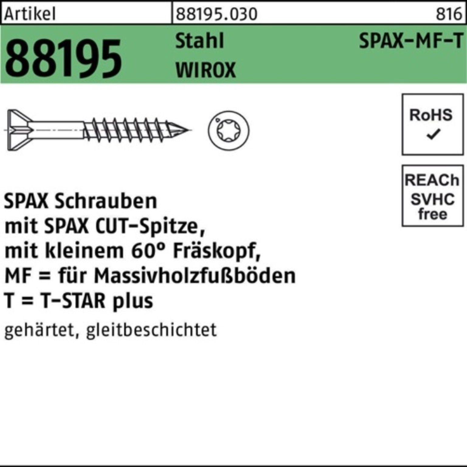 galv.ve 88195 SPAX SEKO Schraube Schraube 500er Stahl SPAX-MF-T Pack 3,5x55/36-T10 R