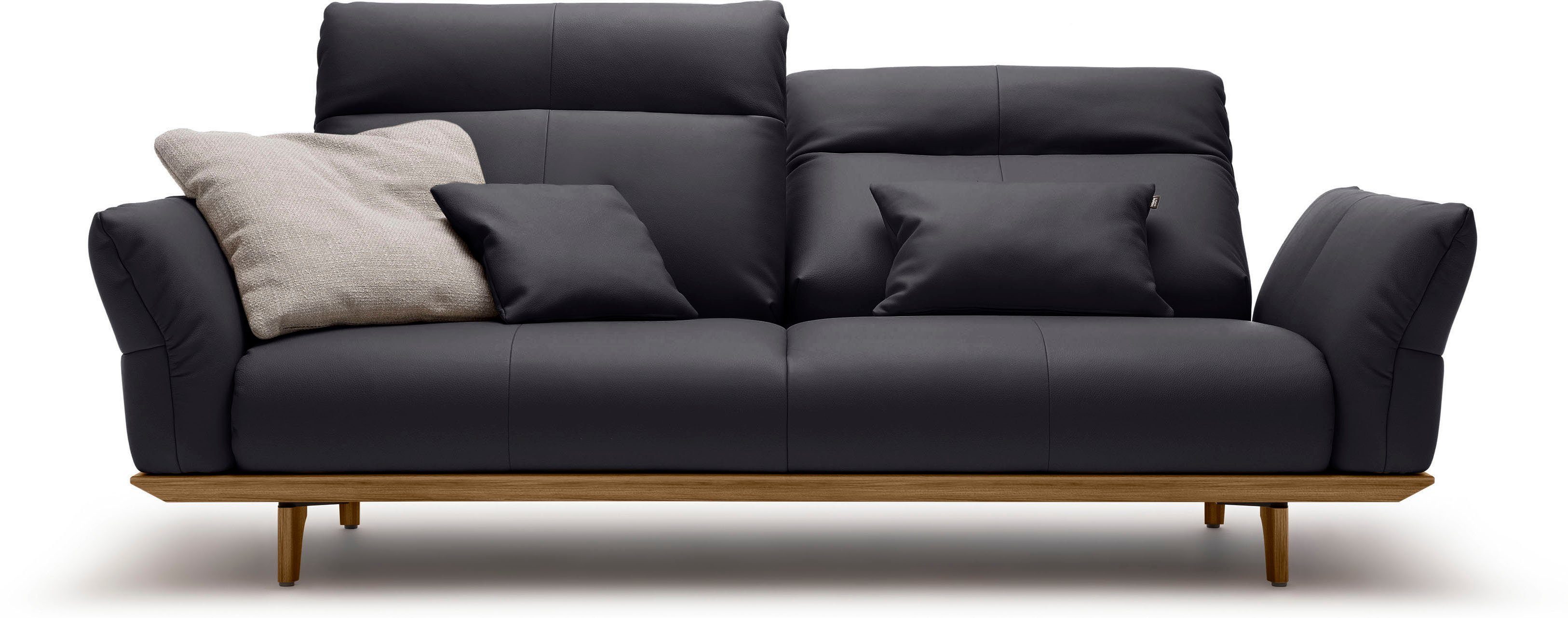 sofa 208 Nussbaum, hs.460, Füße hülsta in Breite Nussbaum, cm Sockel 3-Sitzer