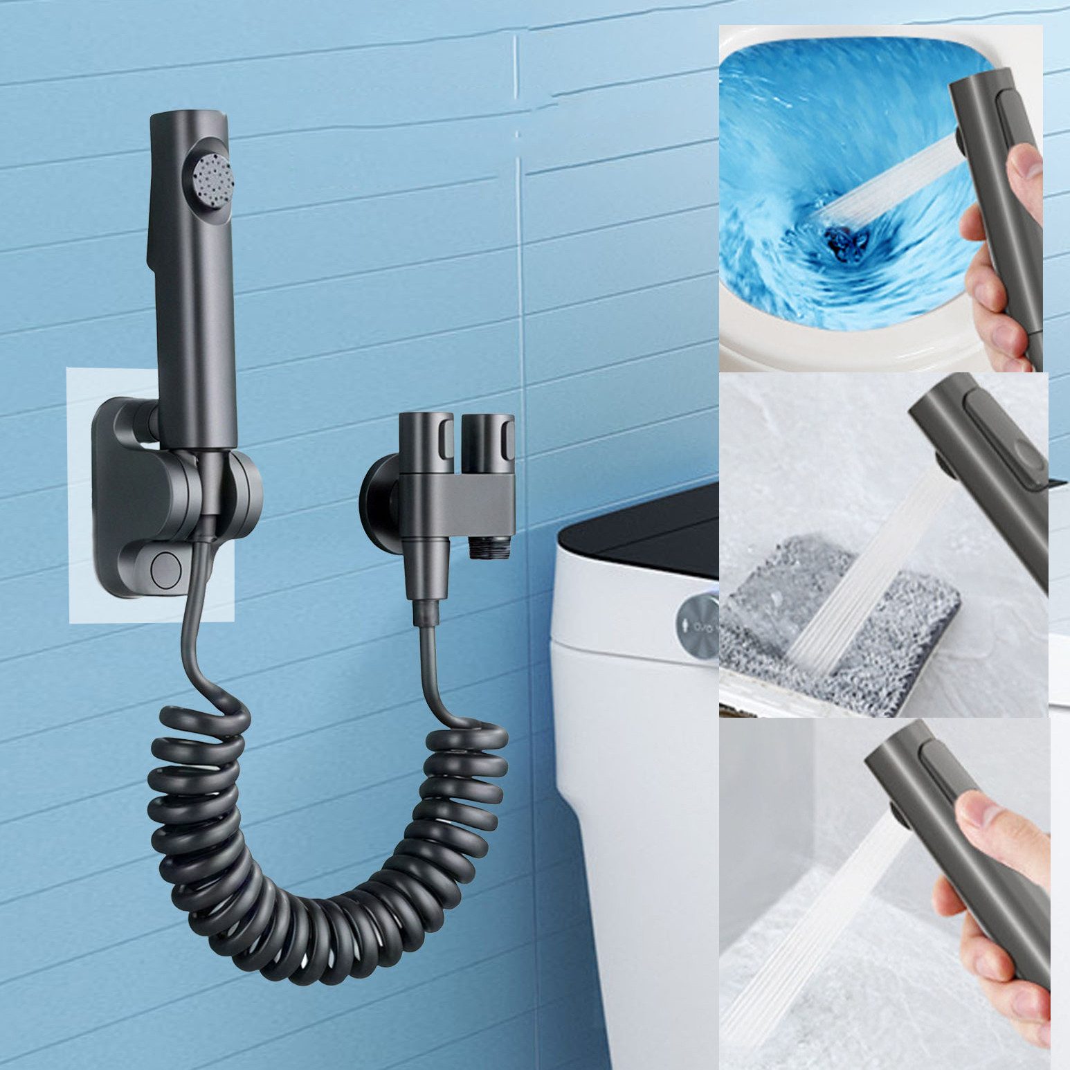 YINDN Bidetarmatur 2m Teleskopschlauch Bidet-Wasserhahn-Set,7,5-cm³- Bidet- günstig online kaufen