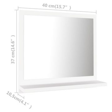 vidaXL Badezimmerspiegelschrank Badspiegel Weiß 40x10,5x37 cm Holzwerkstoff (1-St)