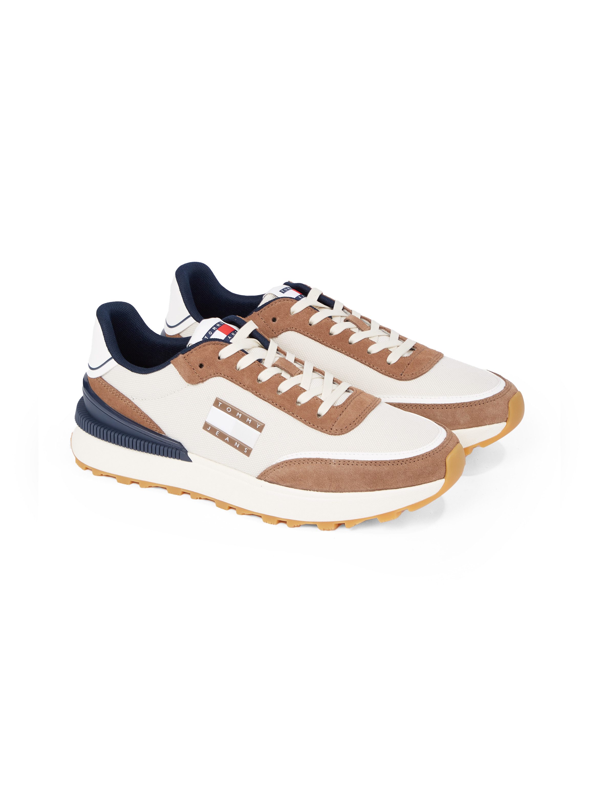 Tommy Jeans TJM TECHNICAL RUNNER ESS Keilsneaker, Freizeitschuh, Halbschuh, Schnürschuh mit gepolstertem Schaftrand