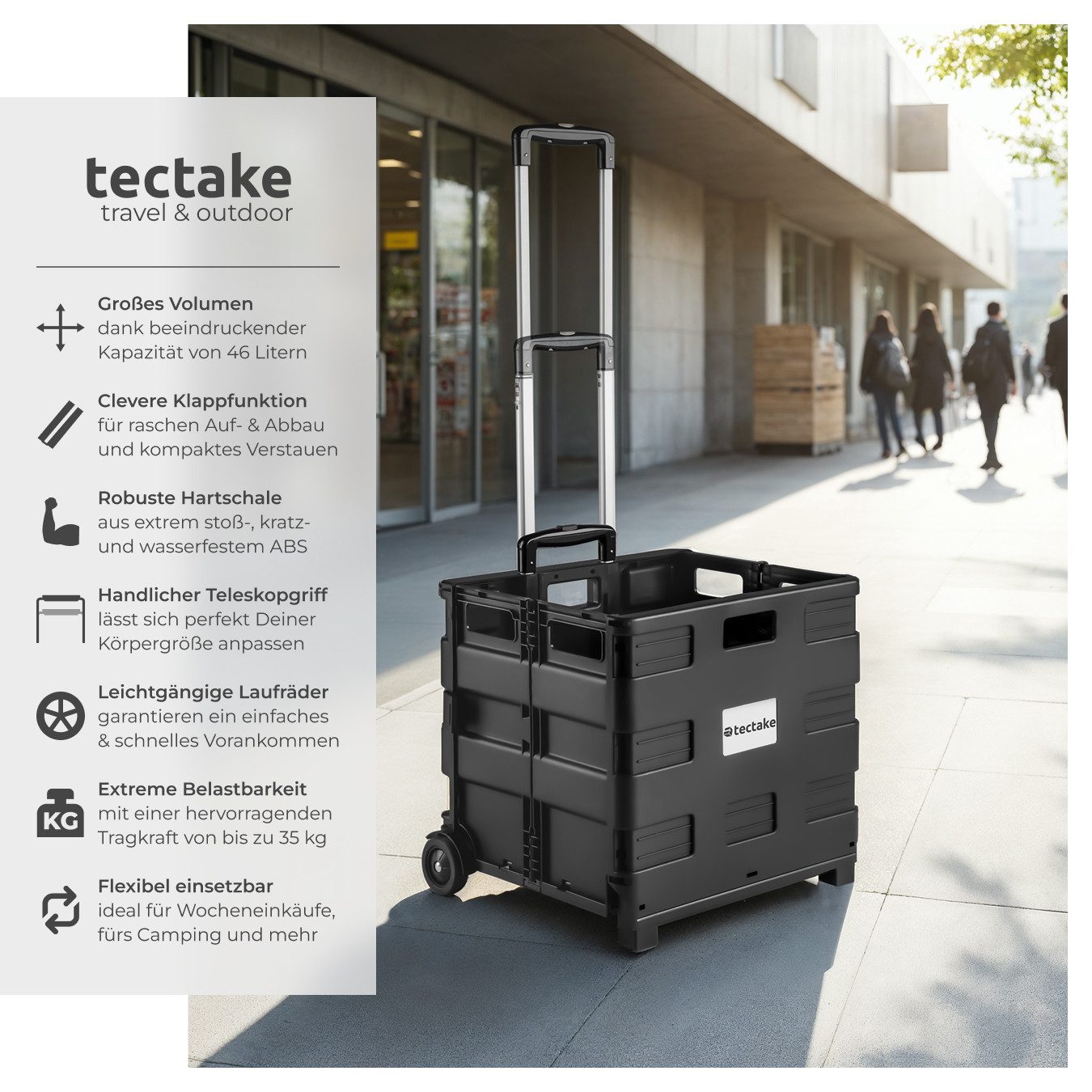 tectake Einkaufstrolley Einkaufswagen klappbar, klappbar günstig online kaufen