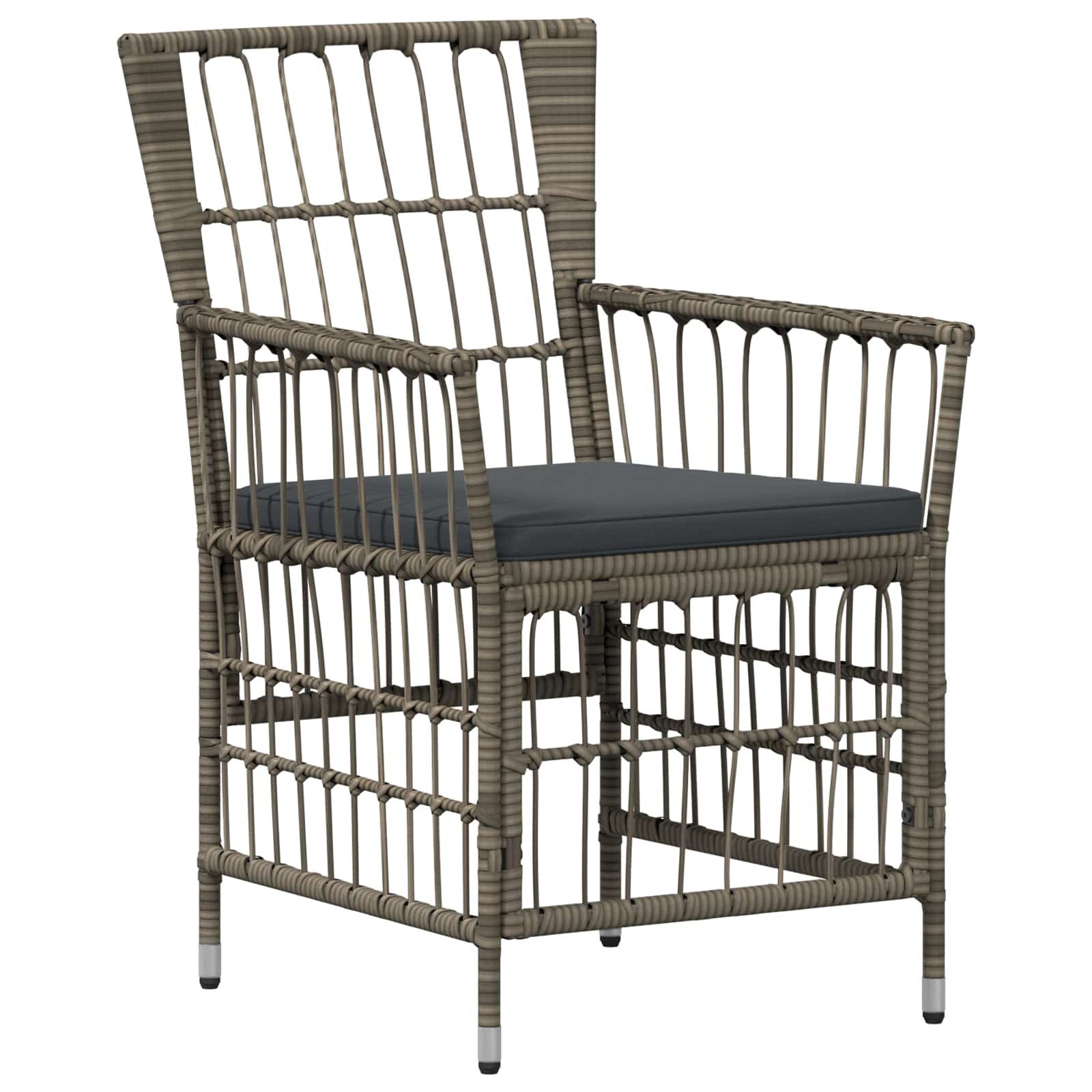 vidaXL Gartenlounge-Set Outdoor-Essgruppe 11 stk. Grau Poly-Rattan, (11-tlg)
