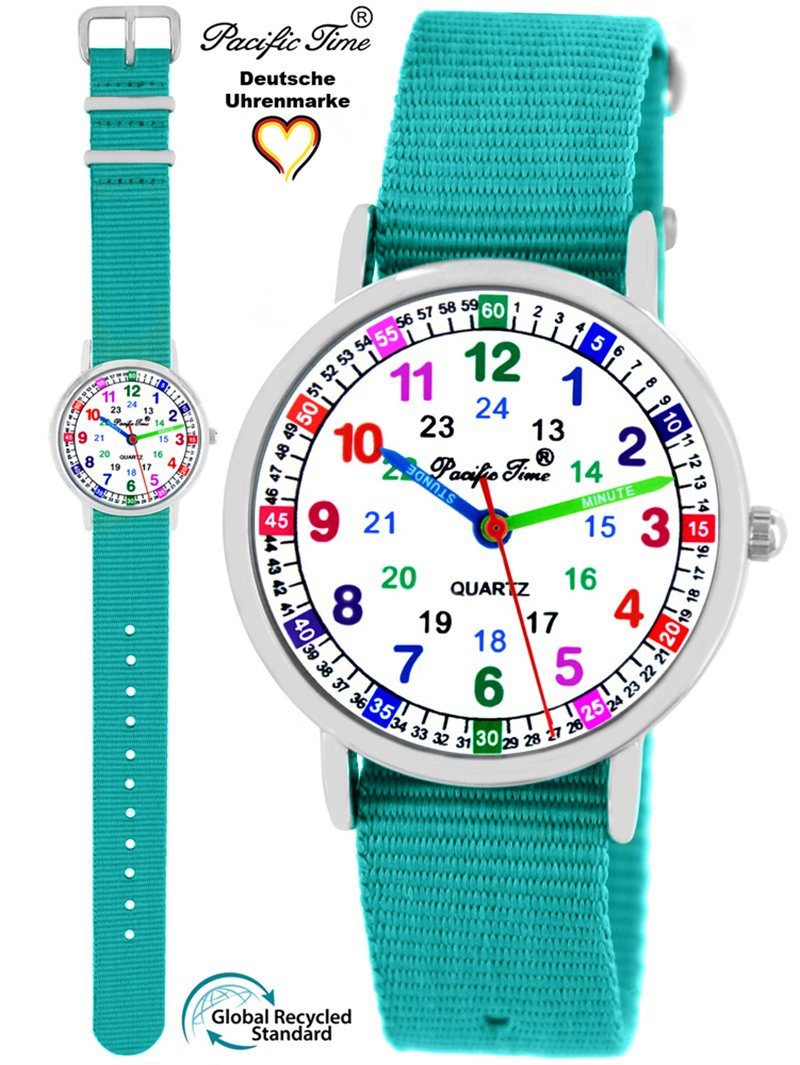 Kinder Quarzuhr Wechselarmband, nachhaltiges Time Lernuhr Design Match und Gratis türkis Versand Mix Pacific Armbanduhr -