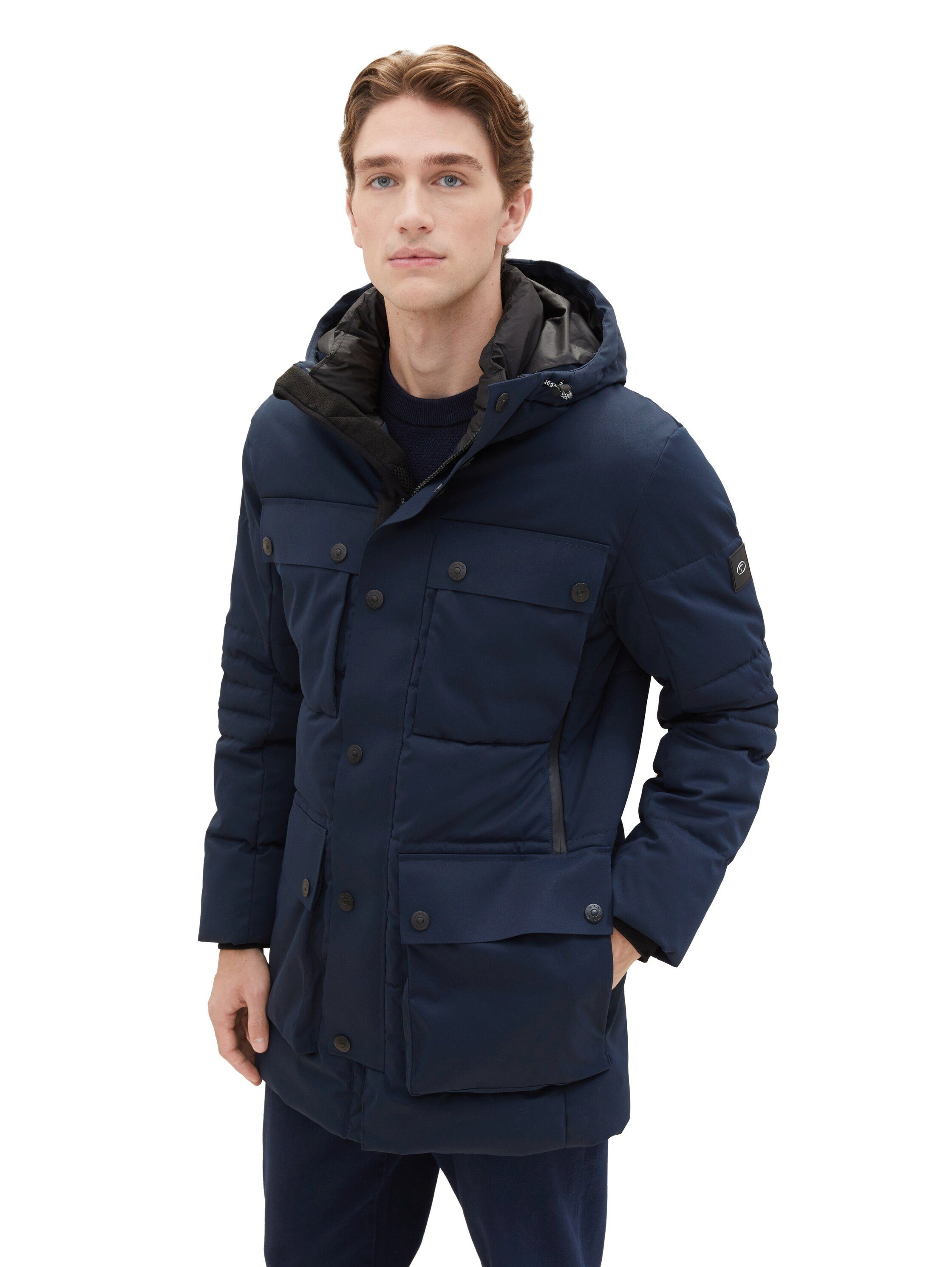 TOM TAILOR Steppmantel mit aufgesetzten Taschen, Die ideale Jacke für den  Winter