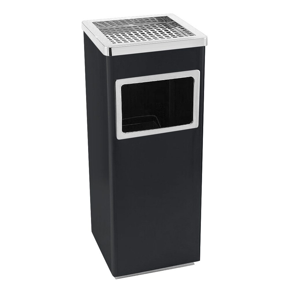 JEOBEST Aschenbecher Mülleimer mit Aschenbecher Abfalleimer, Standaschenbecher für draußen, entnehmbarer Inneneimer und Ascher, eckig